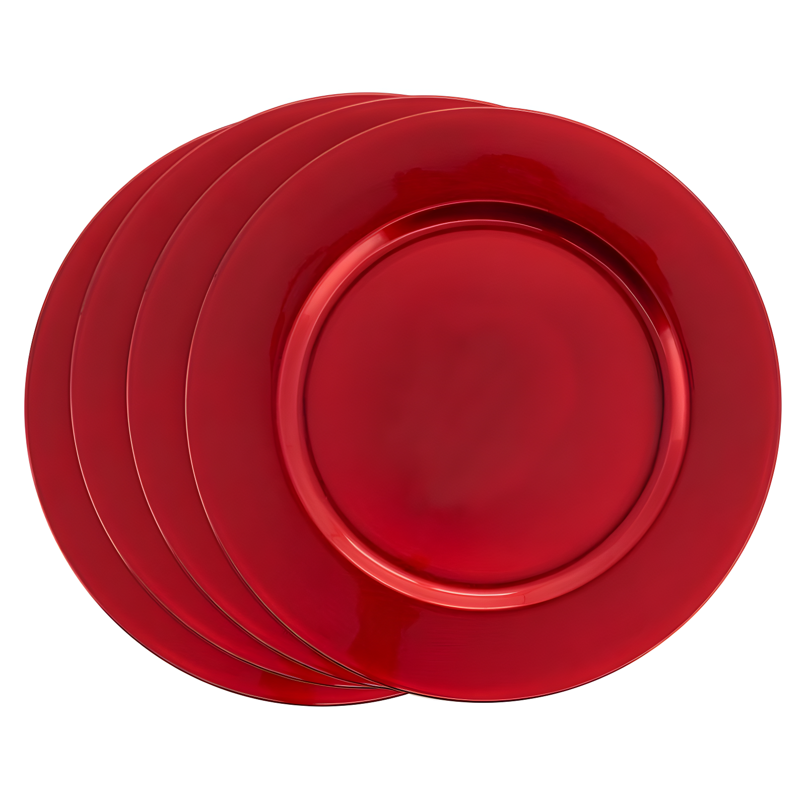 Saro Lifestyle Classic Solid Color Charger Plates, Red, 13" Round