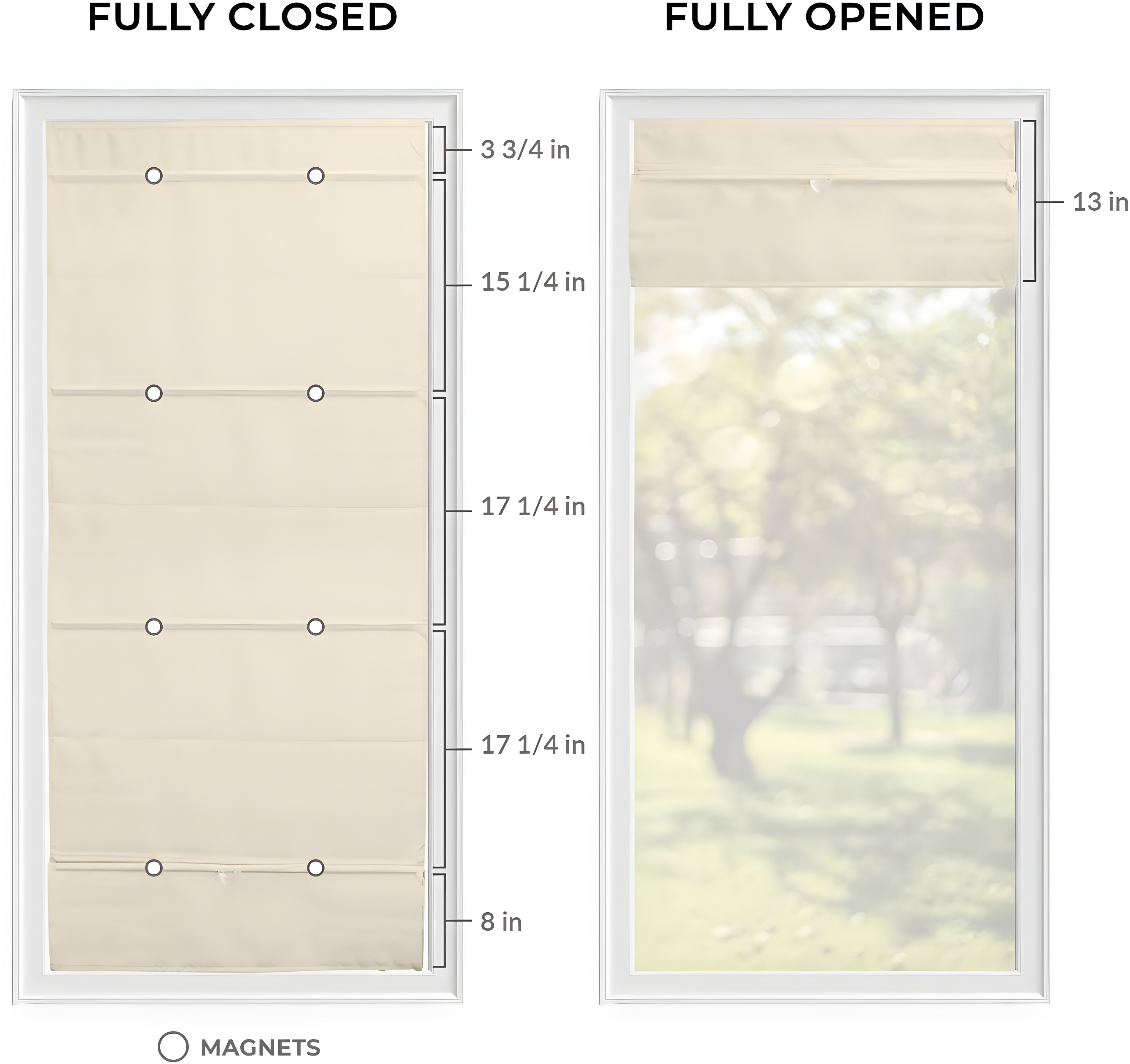 Chicology Cordless Roman Runway Tan Shades, 35"W X 64" H