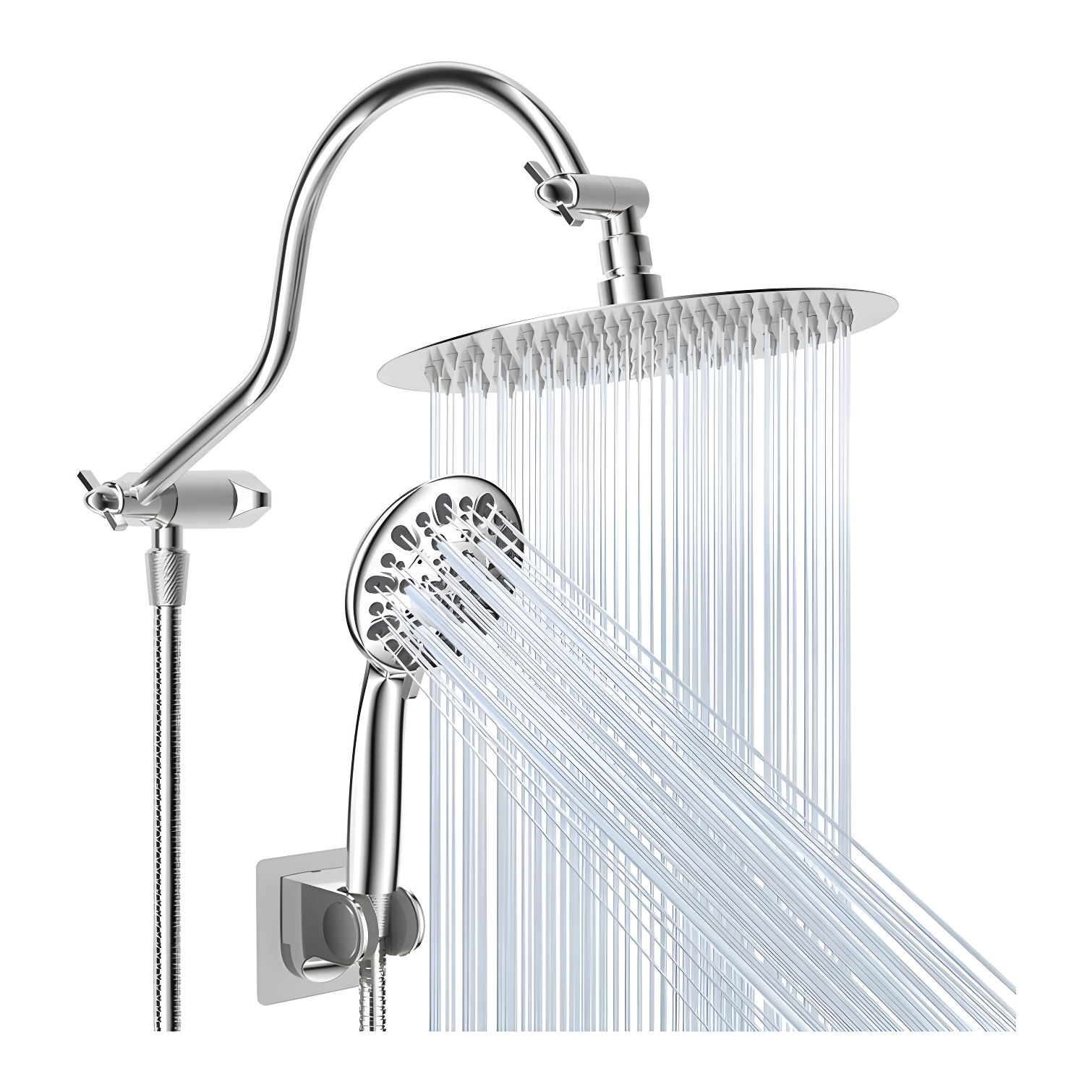 High Pressure Rainfall Shower Head with Handheld Spray Combo