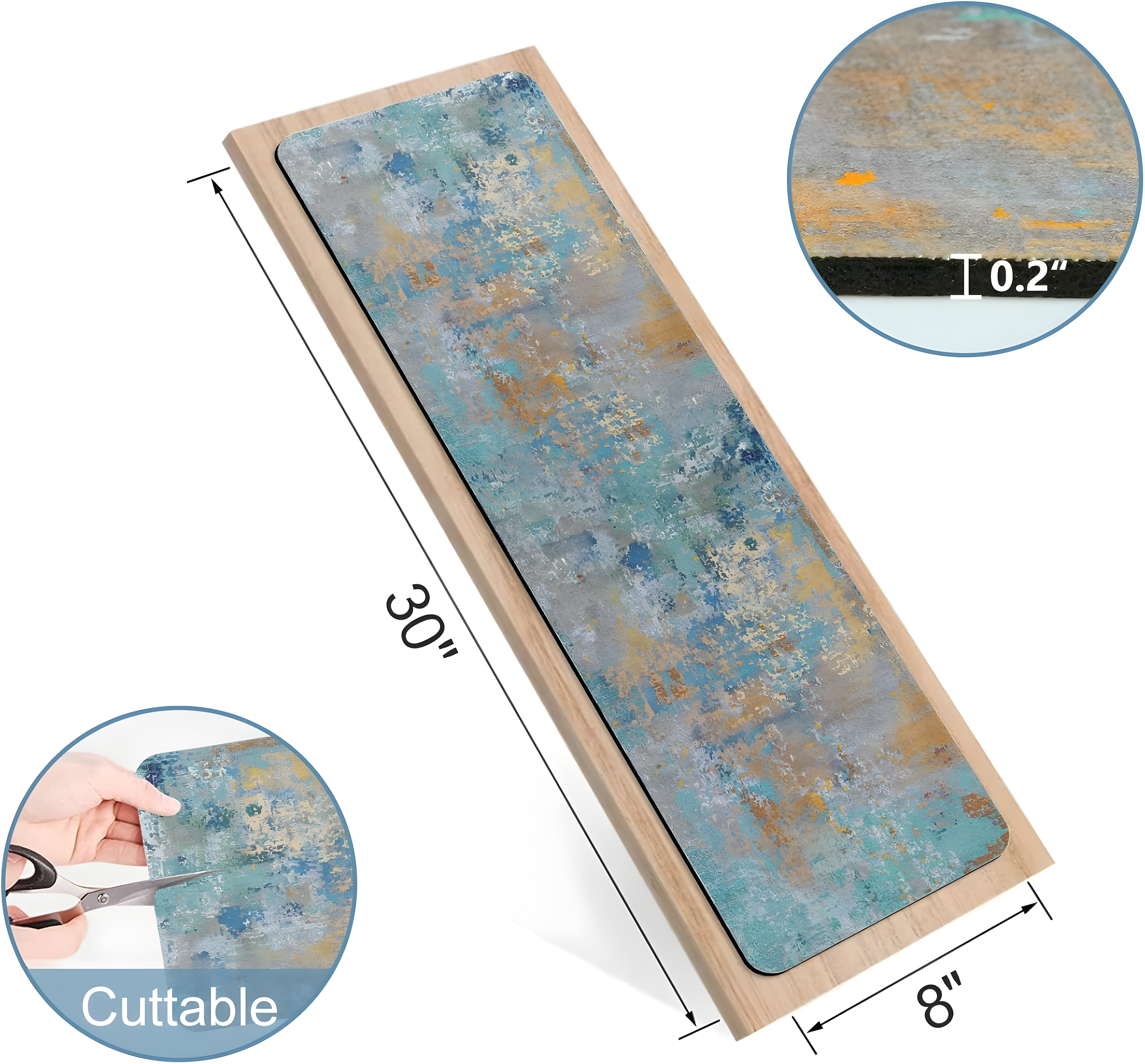 Stair Treads Non Slip for Wooden Steps, 15PCS 8"x30" Rosy Rubber Backing Stair Runner Mats