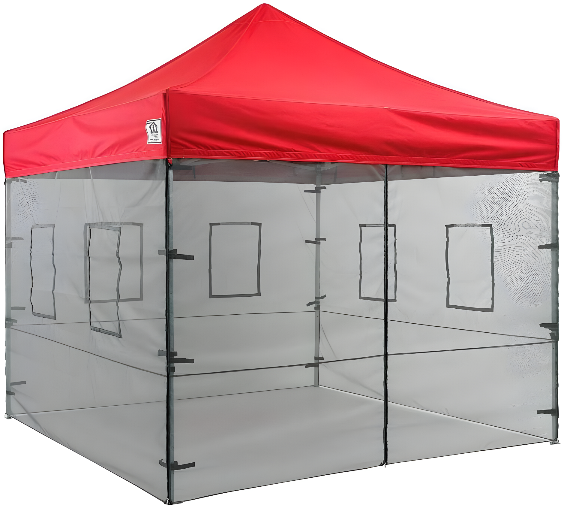 Impact Instant Canopy Food Service Mesh Sidewall Kit with Service Windows, 4 Walls Only, Mesh/Black