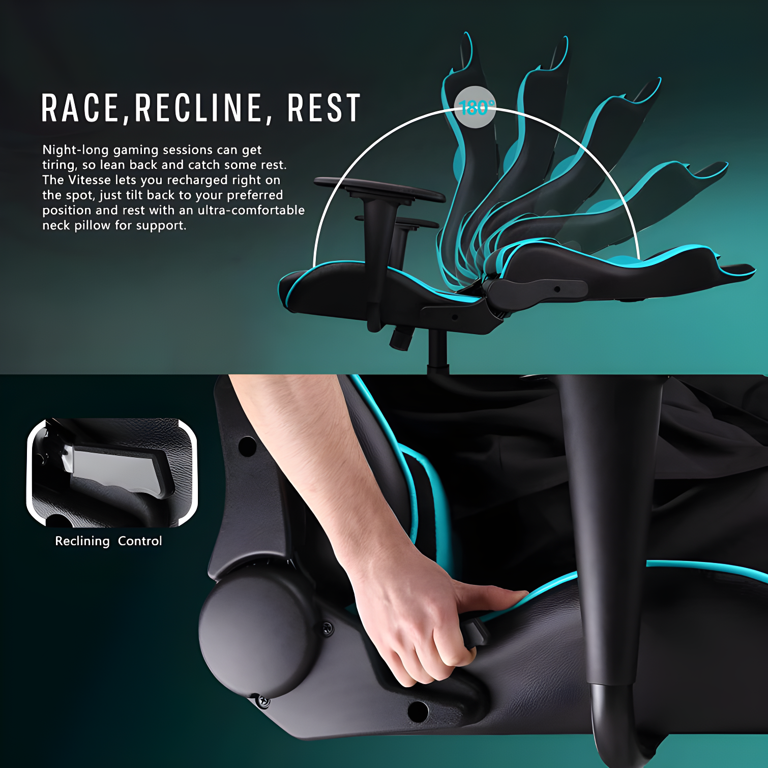 Ergonomic Racing Gaming Chair, 330 lbs PC Computer Chair with Support and Headrest