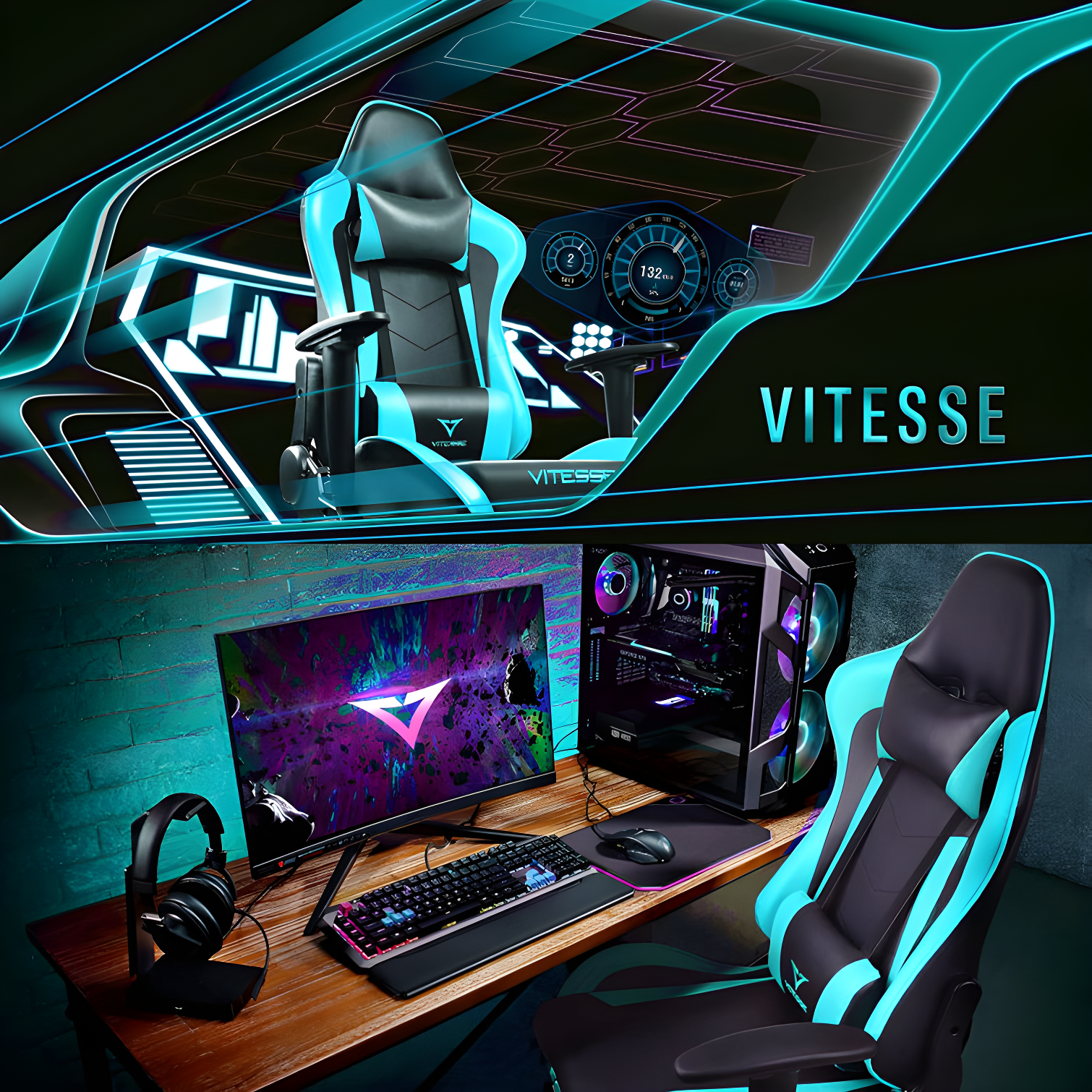 Ergonomic Racing Gaming Chair, 330 lbs PC Computer Chair with Support and Headrest