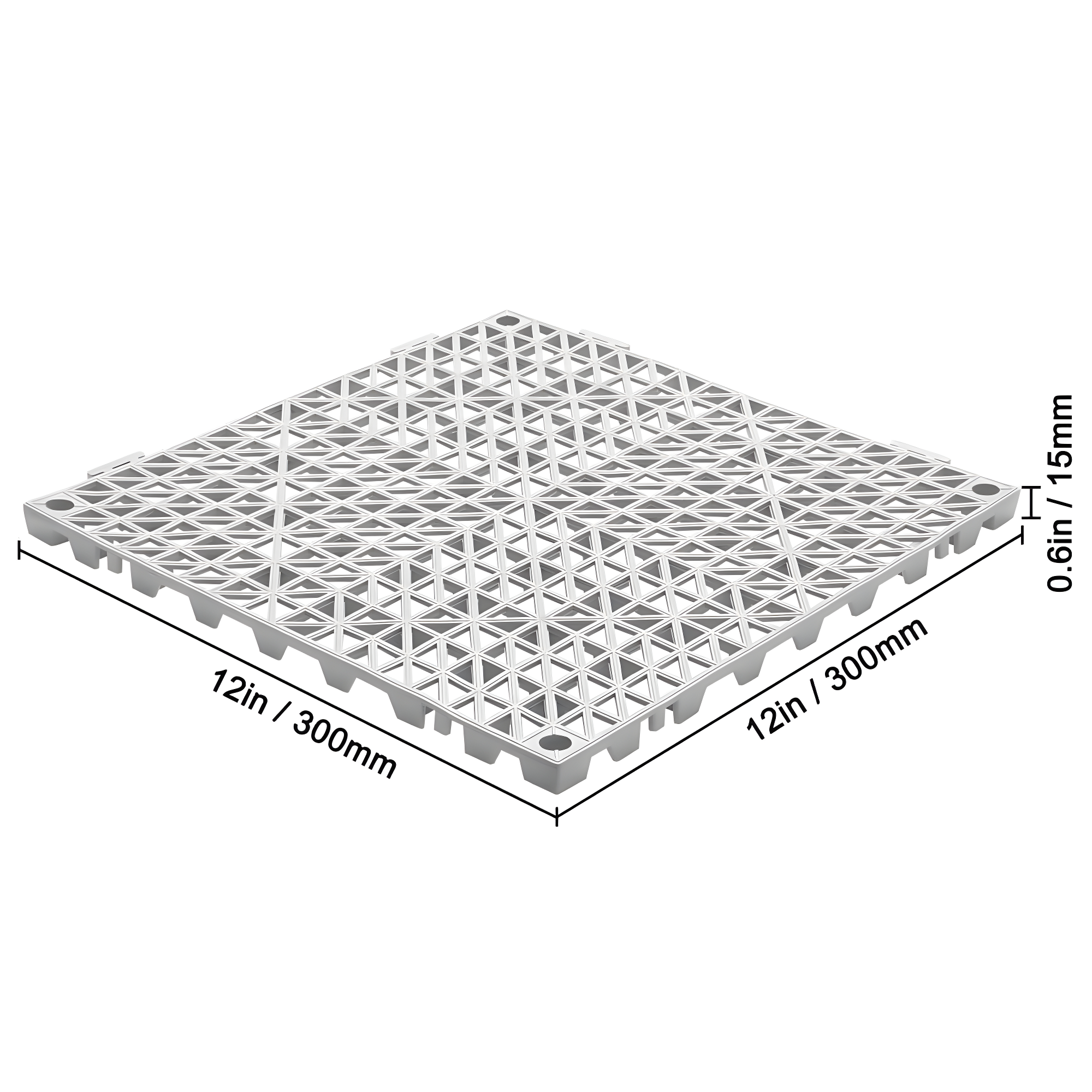 VEVOR 12" X 12" Drainage Mats In Different Colors VEVOR 12'' W x 12'' L Garage Flooring Drain Tiles (Set of 50)