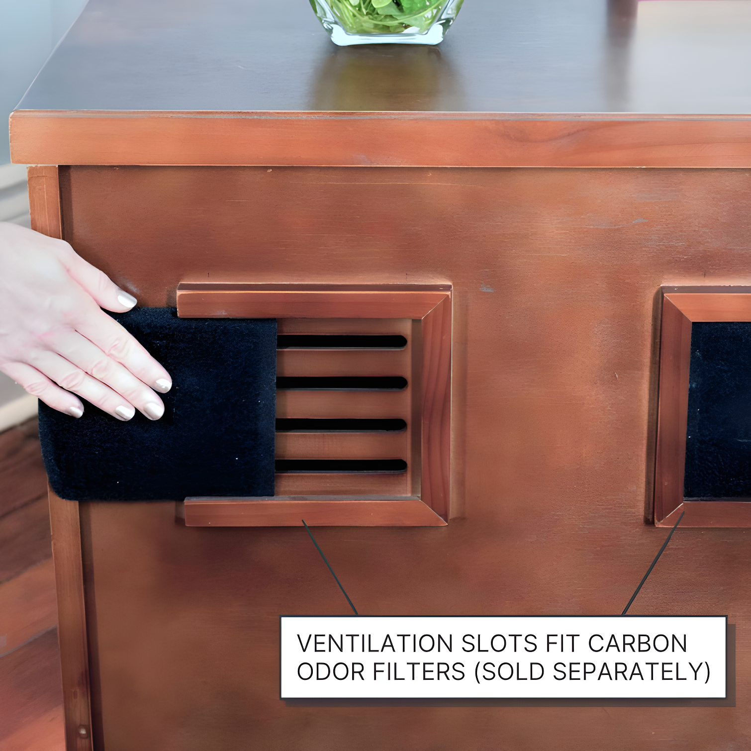 The Refined Litter Box - Wood Cat Litter Box Enclosure Cabinet with Drawer, Modern Style
