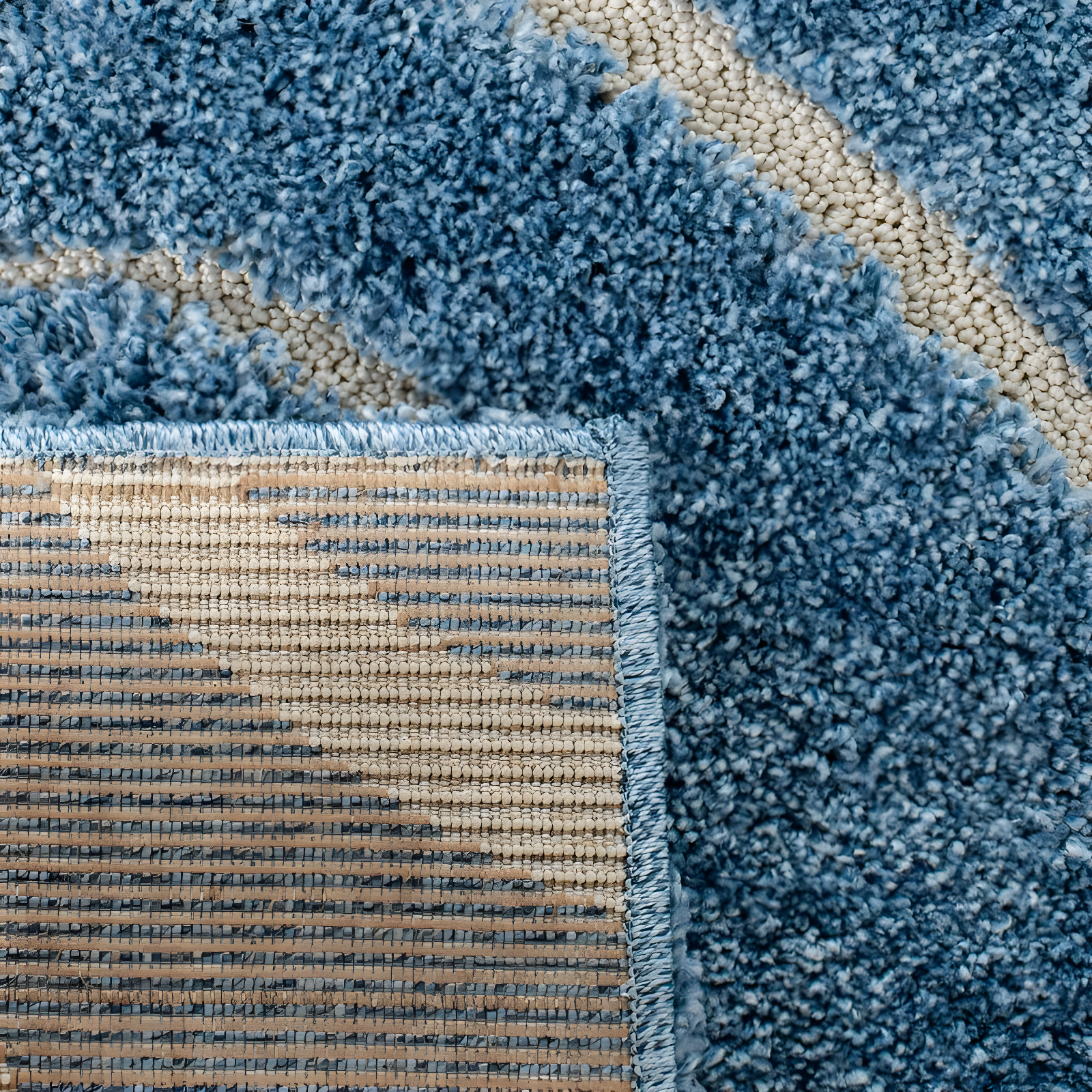 Florida Shag SG455 Power Loomed Indoor Area Rug - Light Blue/Cream - 8'x10' - Safavieh.