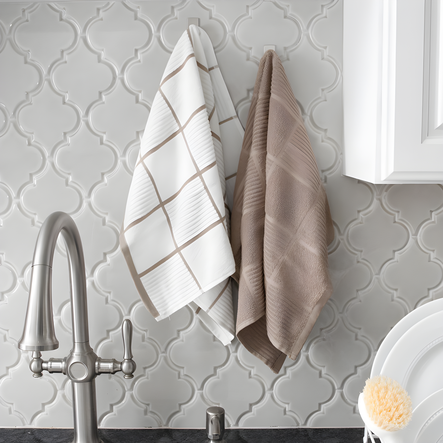 T-fal Solid and Check Dish Cloth