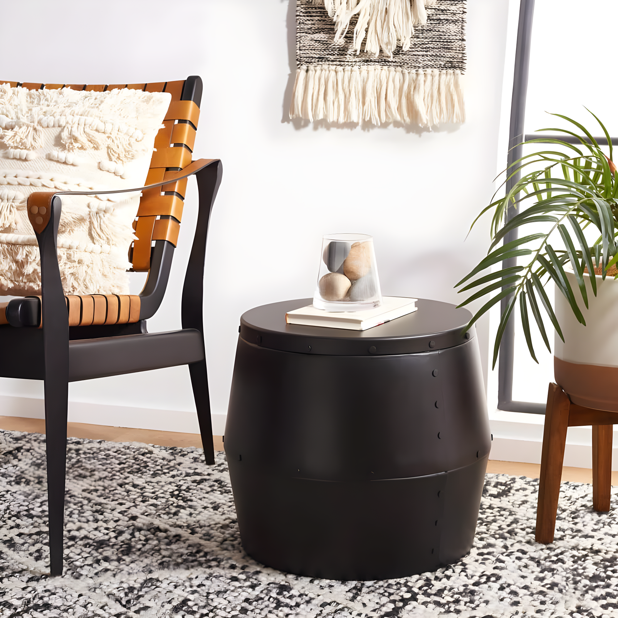 17 Stories Iron Accent Stool