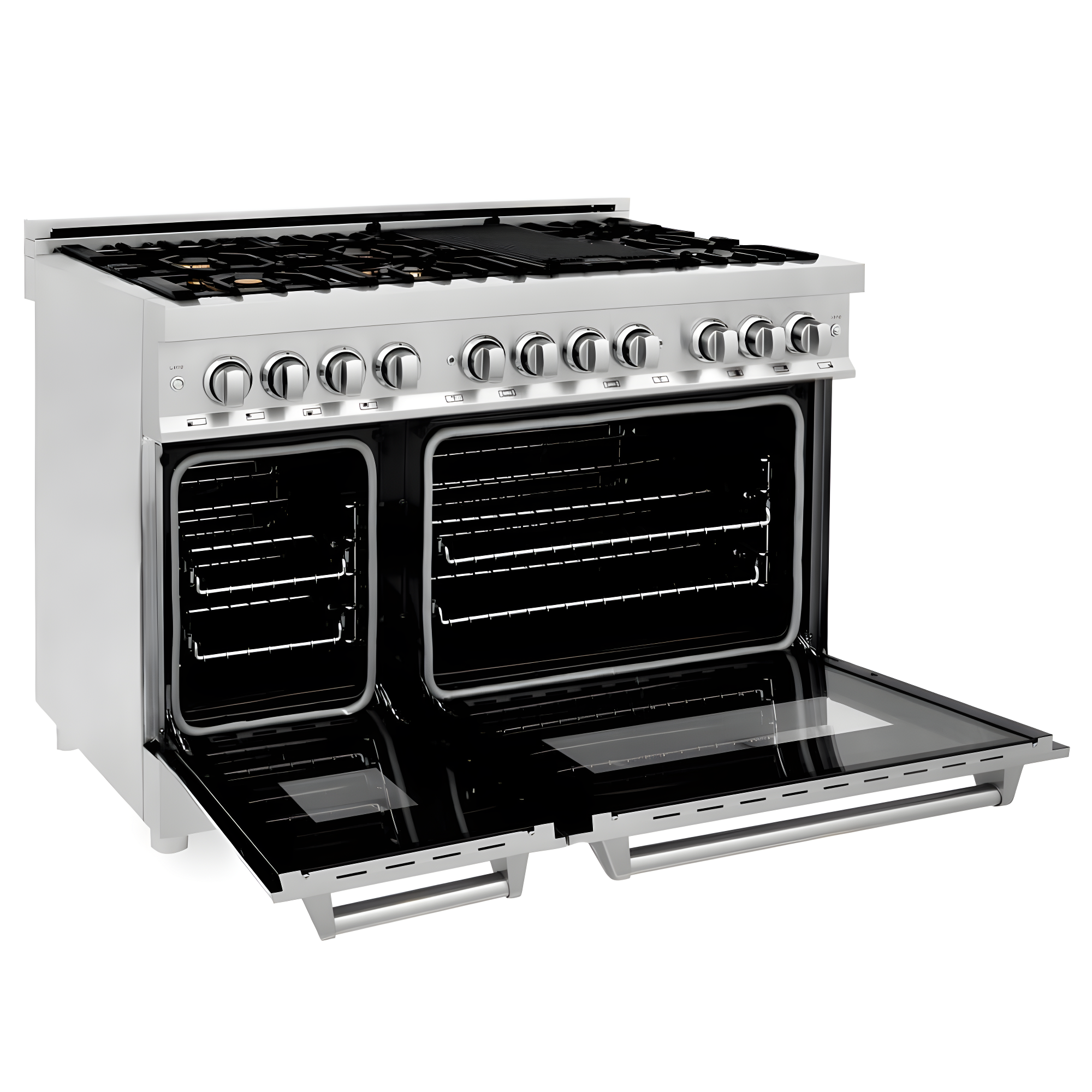 ZLINE 48 in. 6.0 cu. ft. Legacy Dual Fuel Range W/ 7 Burner Gas Cooktop & 2 Electric Ovens in Stainless Steel (RA48)
