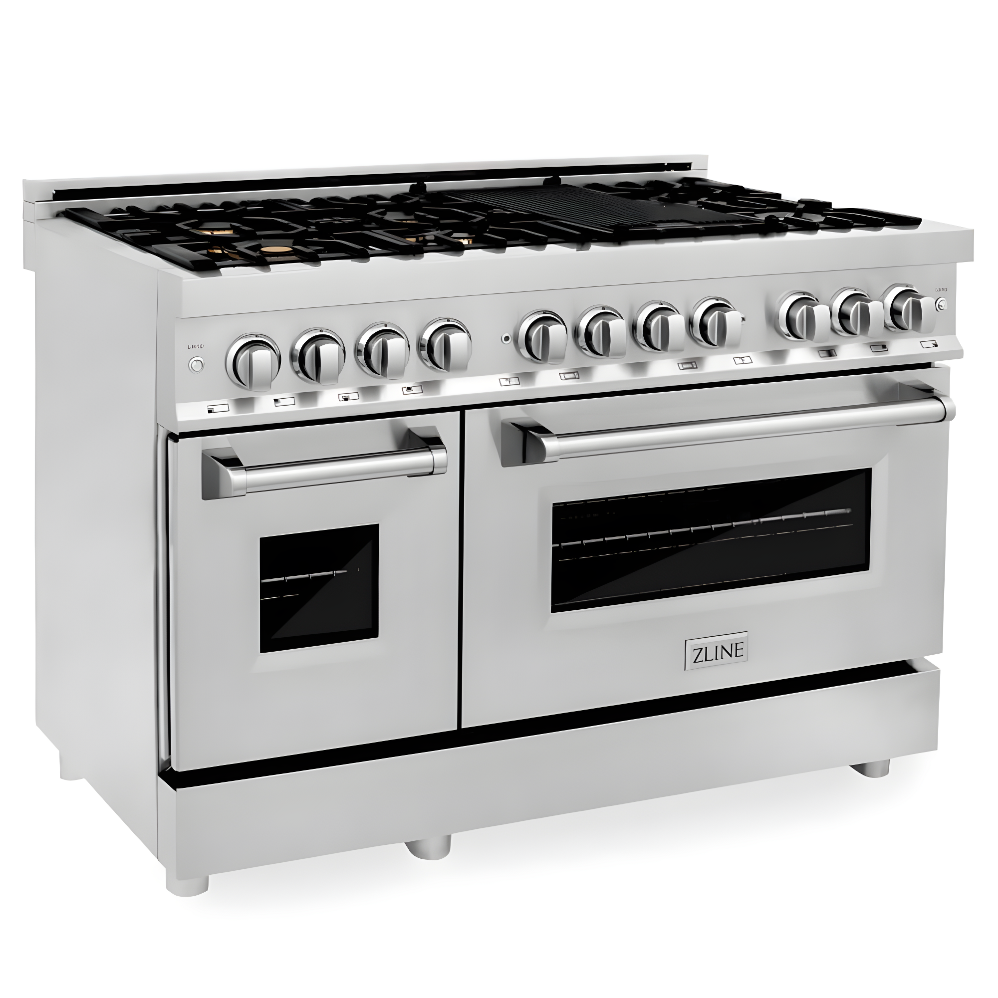 ZLINE 48 in. 6.0 cu. ft. Legacy Dual Fuel Range W/ 7 Burner Gas Cooktop & 2 Electric Ovens in Stainless Steel (RA48)