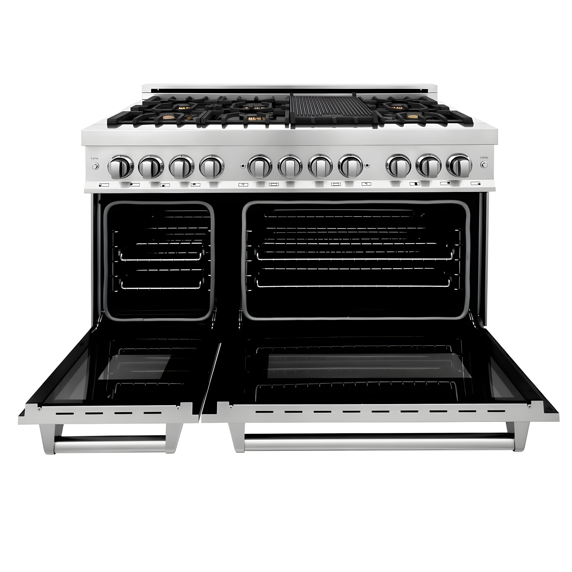 ZLINE 48 in. 6.0 cu. ft. Legacy Dual Fuel Range W/ 7 Burner Gas Cooktop & 2 Electric Ovens in Stainless Steel (RA48)