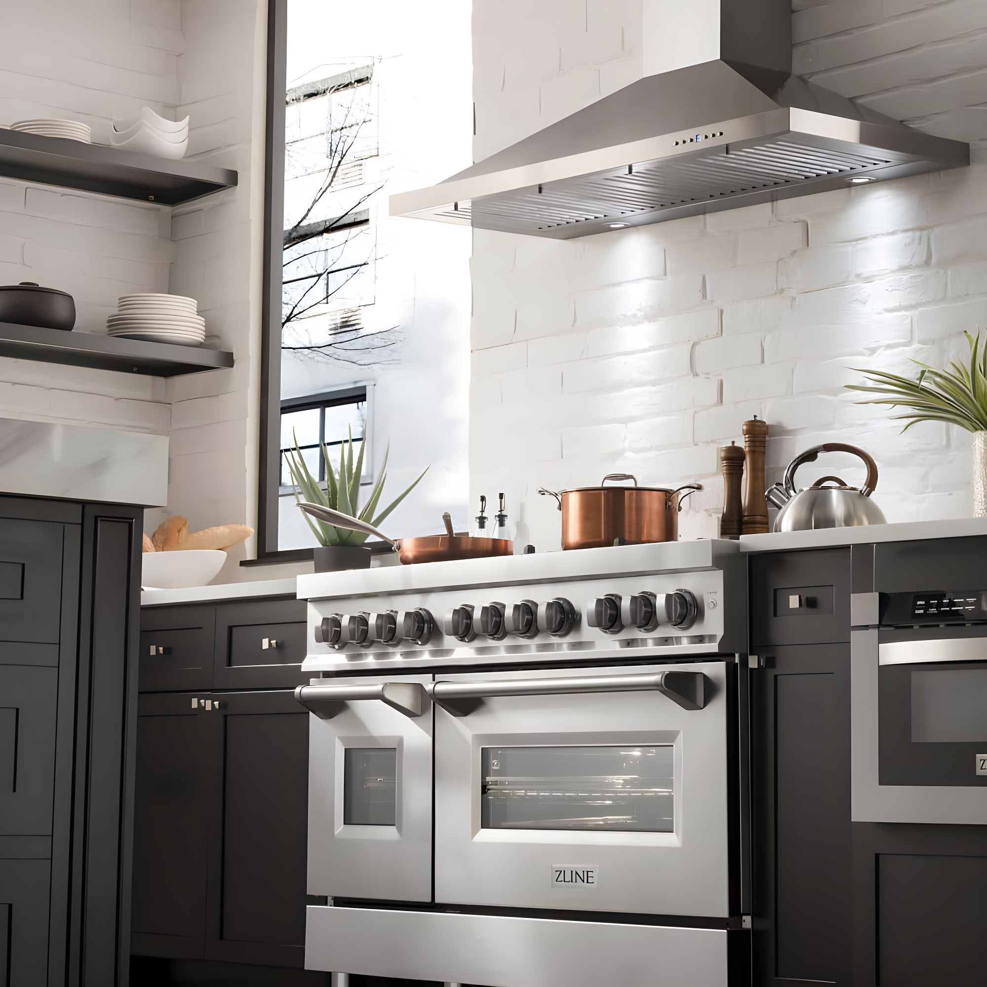 ZLINE 48 in. 6.0 cu. ft. Legacy Dual Fuel Range W/ 7 Burner Gas Cooktop & 2 Electric Ovens in Stainless Steel (RA48)