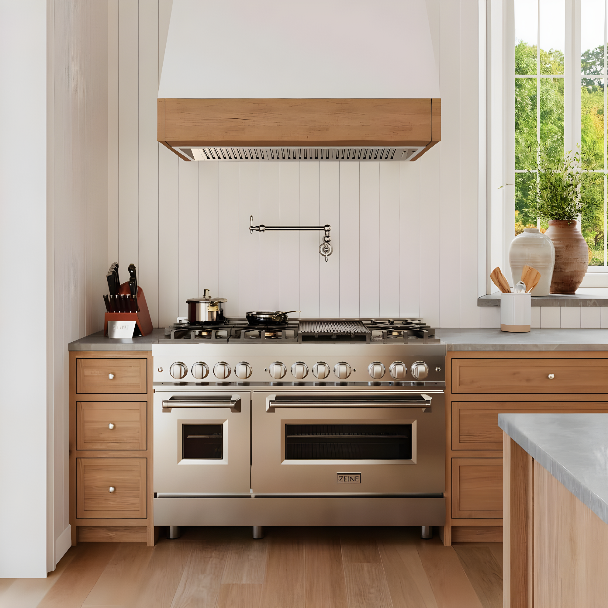 ZLINE 48 in. 6.0 cu. ft. Legacy Dual Fuel Range W/ 7 Burner Gas Cooktop & 2 Electric Ovens in Stainless Steel (RA48)