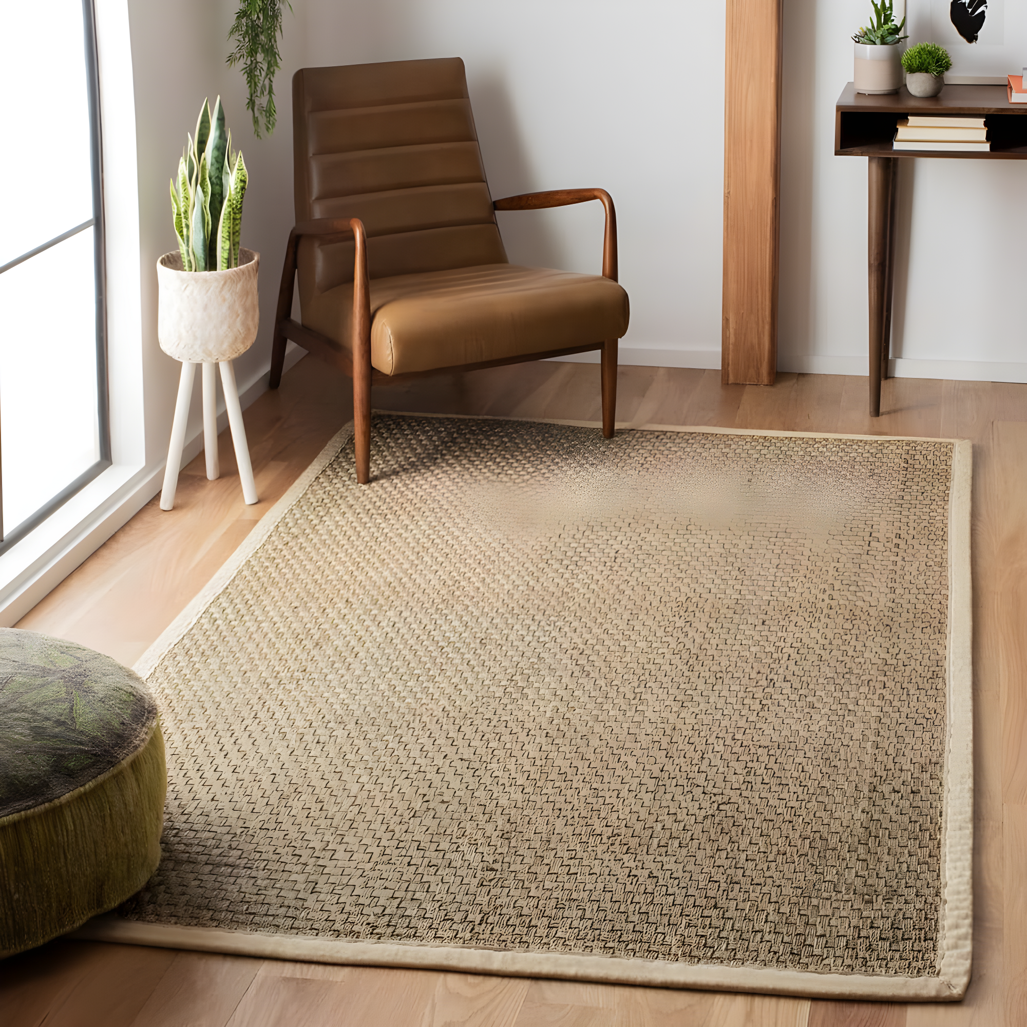 Natural Fiber NF114 Power Loomed Indoor Area Rug - Natural/Ivory - 5'x5' - Safavieh.