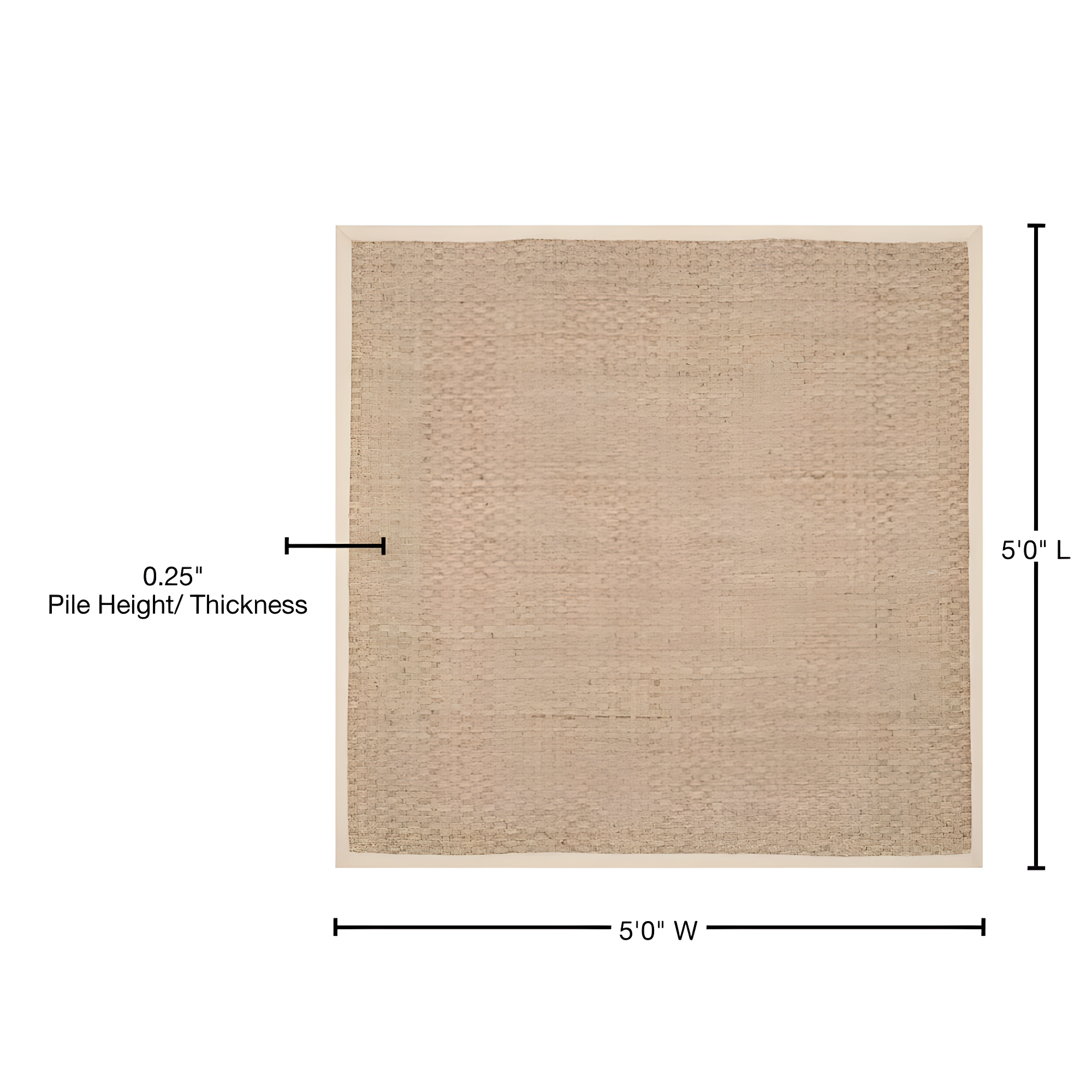 Natural Fiber NF114 Power Loomed Indoor Area Rug - Natural/Ivory - 5'x5' - Safavieh.