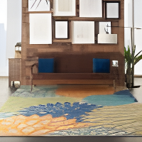 Nourison Aloha Floral Bloom Flatweave High-Low Indoor Outdoor Area Rug Multicolor 7' x 10'