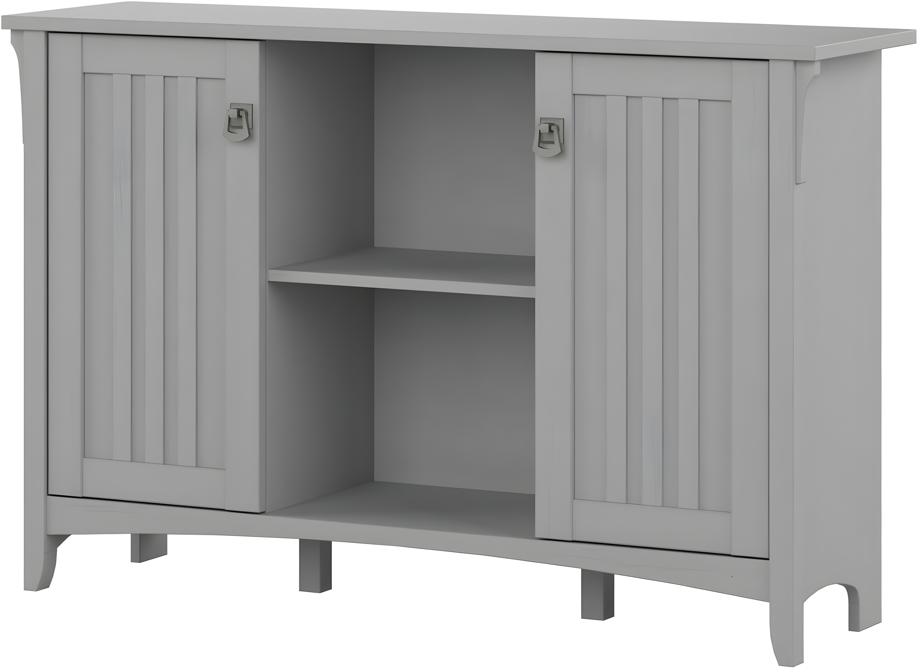 Salinas Accent Storage Cabinet with Doors Gray - Bush Furniture: Mission Style, Tumbled Pewter Hardware