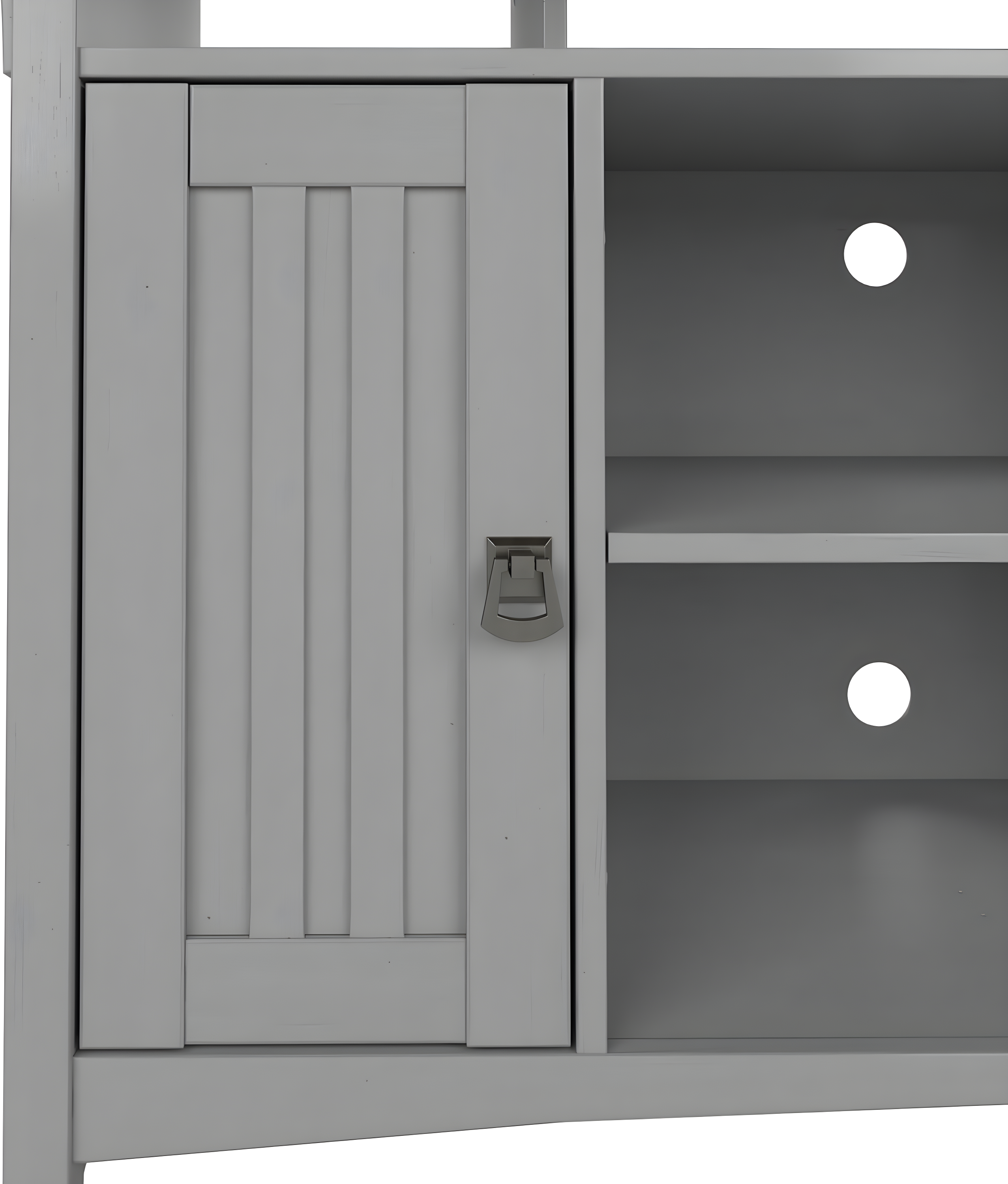 Salinas Accent Storage Cabinet with Doors Gray - Bush Furniture: Mission Style, Tumbled Pewter Hardware