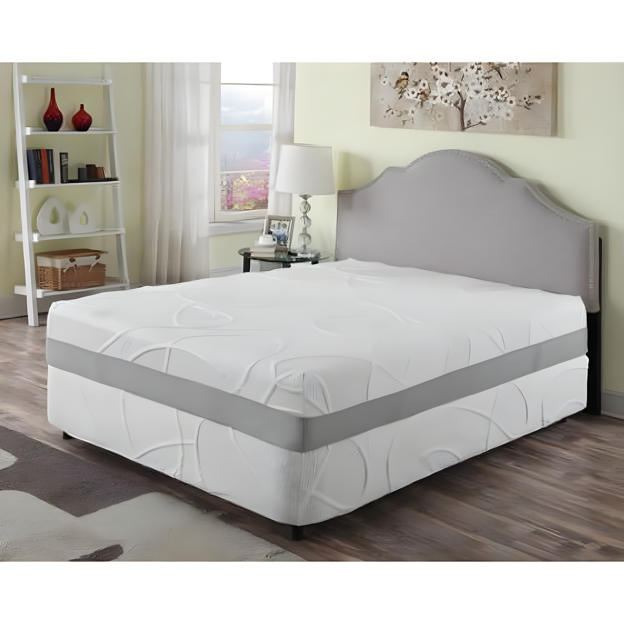 AC Pacific  12-inch Green Tea and Charcoal Memory Foam Mattress Queen
