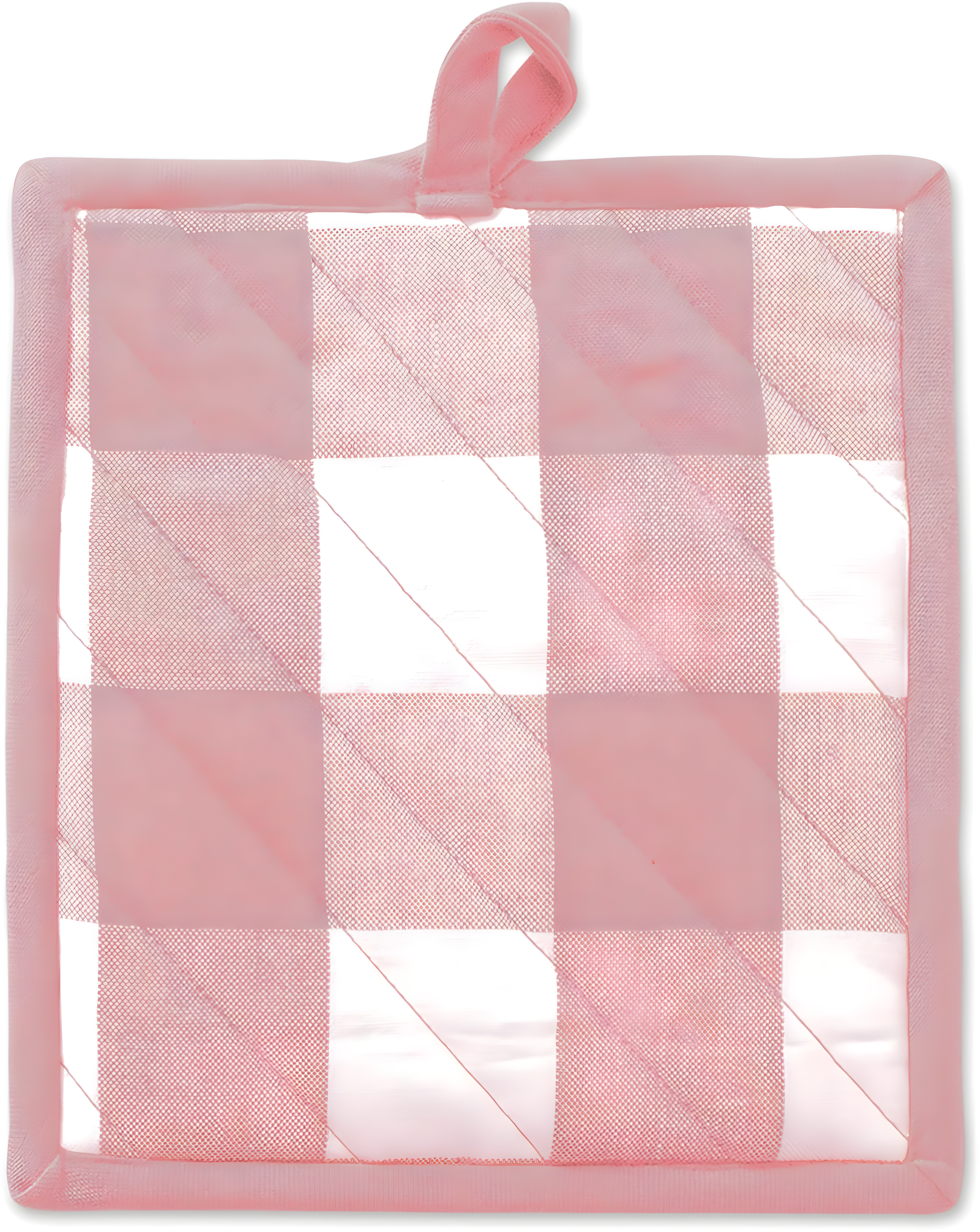 Pink and White Buffalo Check Cotton Potholder Set