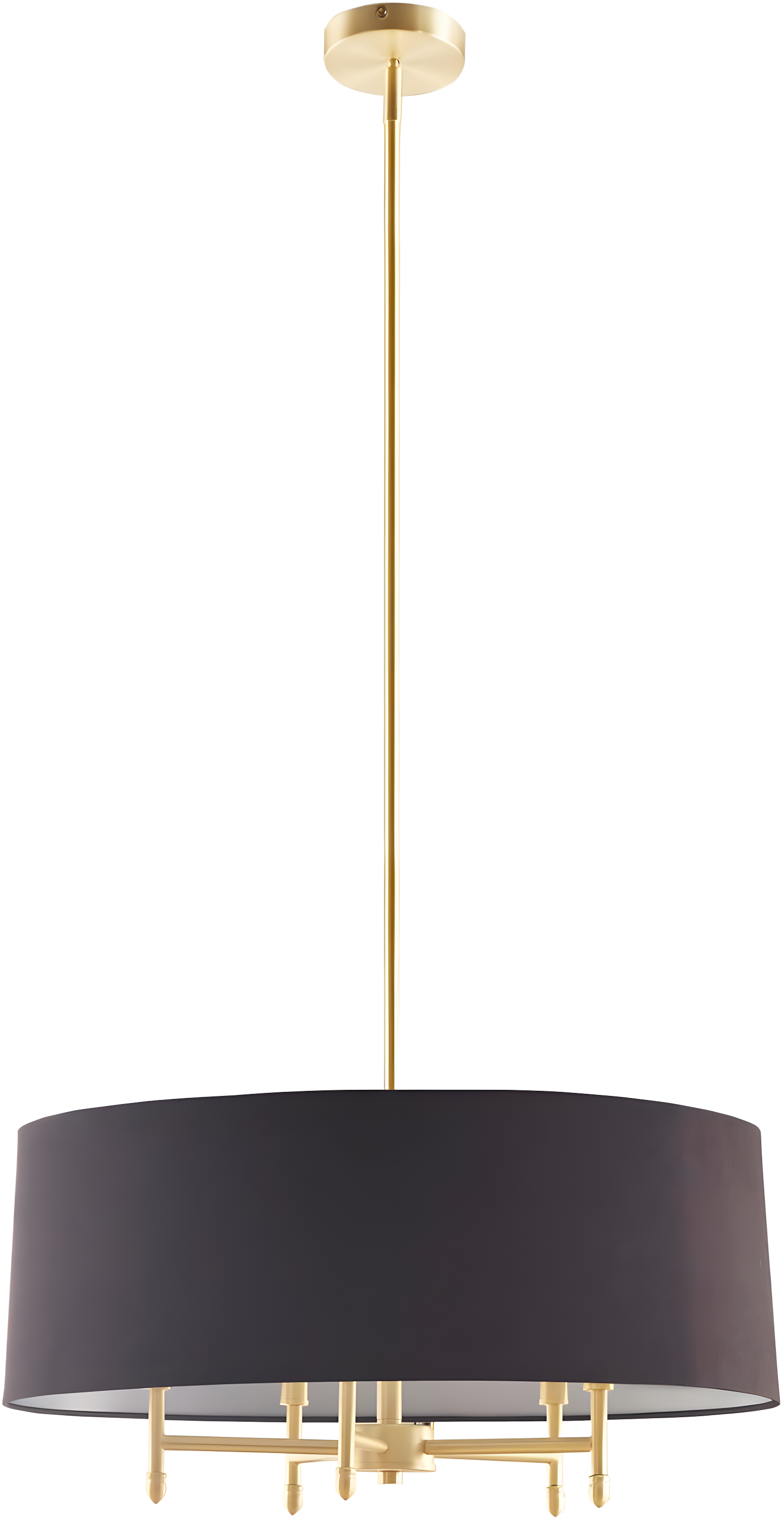 Hampton Hill Presidio 5-Light Dimmable Chandelier with Drum-shaped Fabric Shade & Adjustable Height