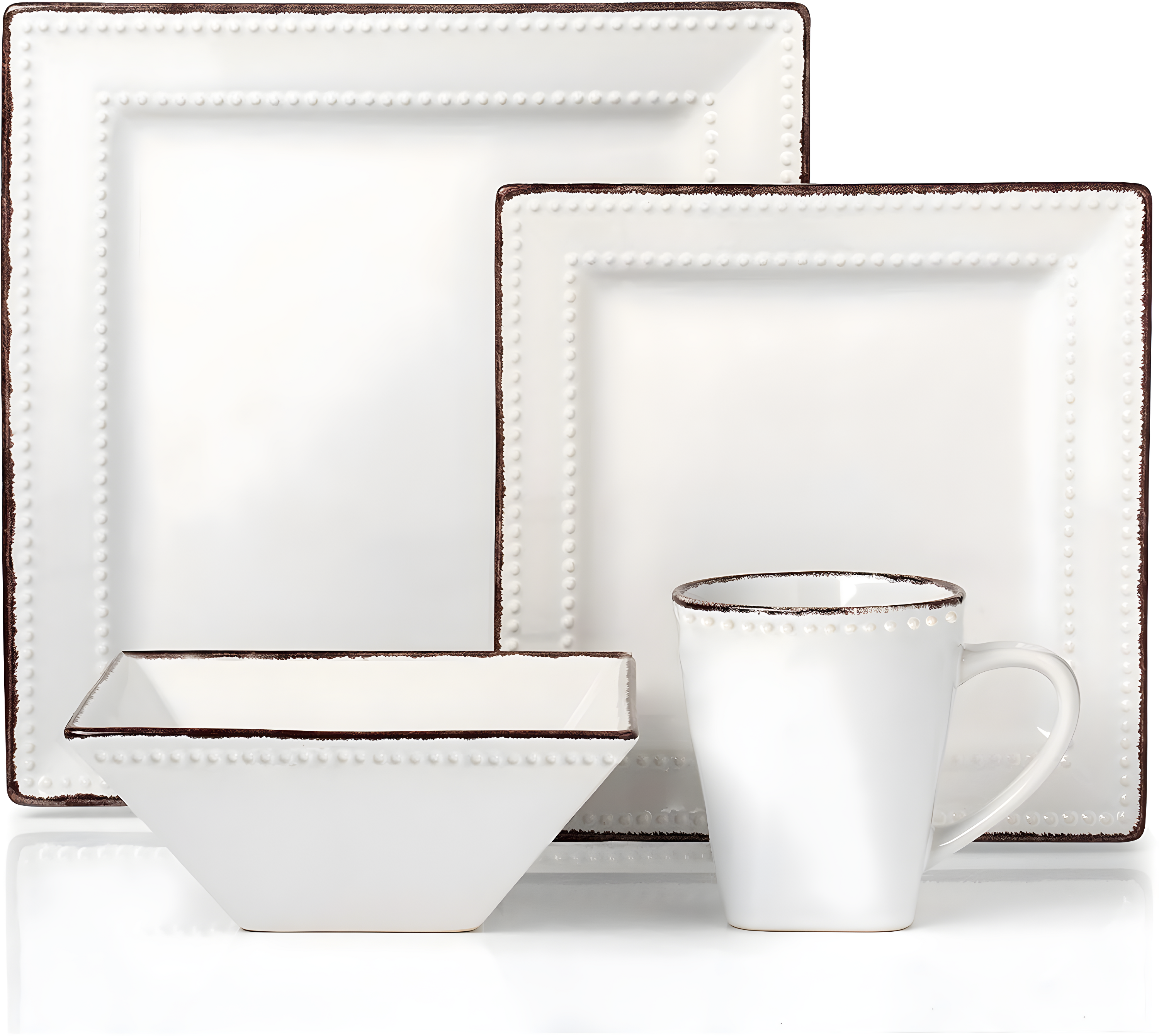16 Piece Stoneware Dinnerware Set - Service for 4