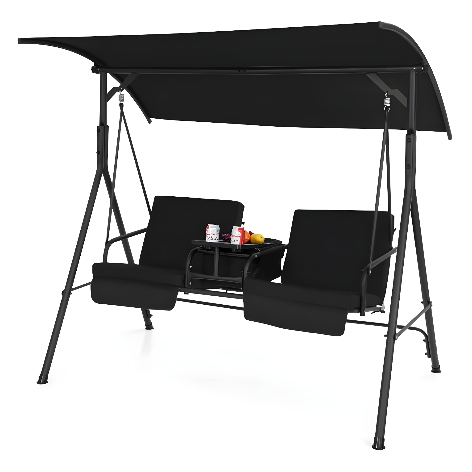 Porch Swing Chair With Adjustable Canopy