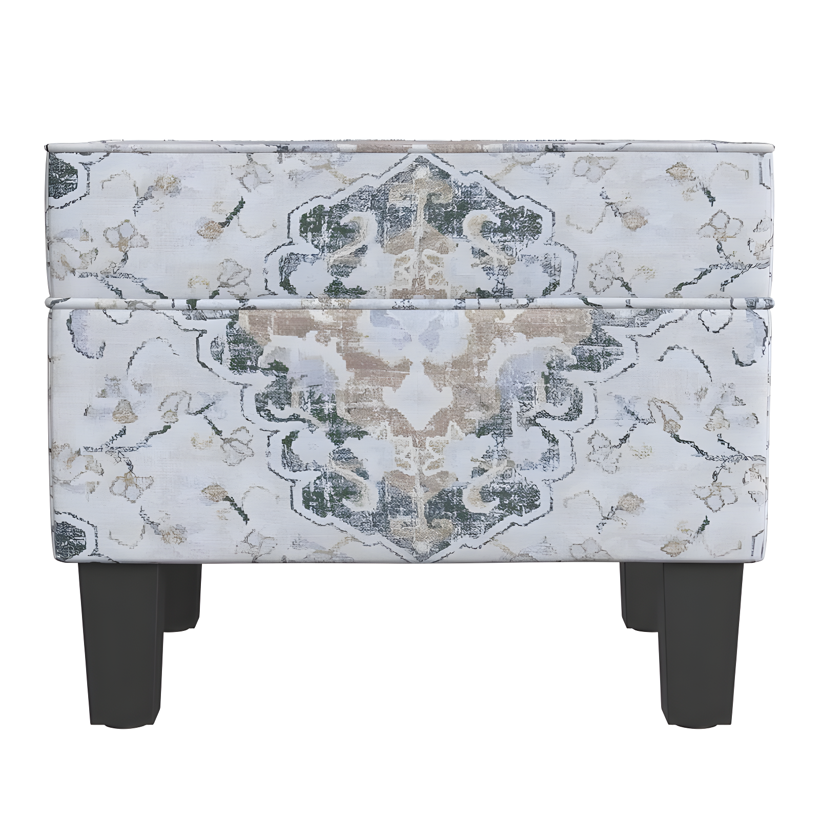 Medium Storage Ottoman Black - HomePop: Hinged Lid, Cotton Upholstery, Hardwood Frame