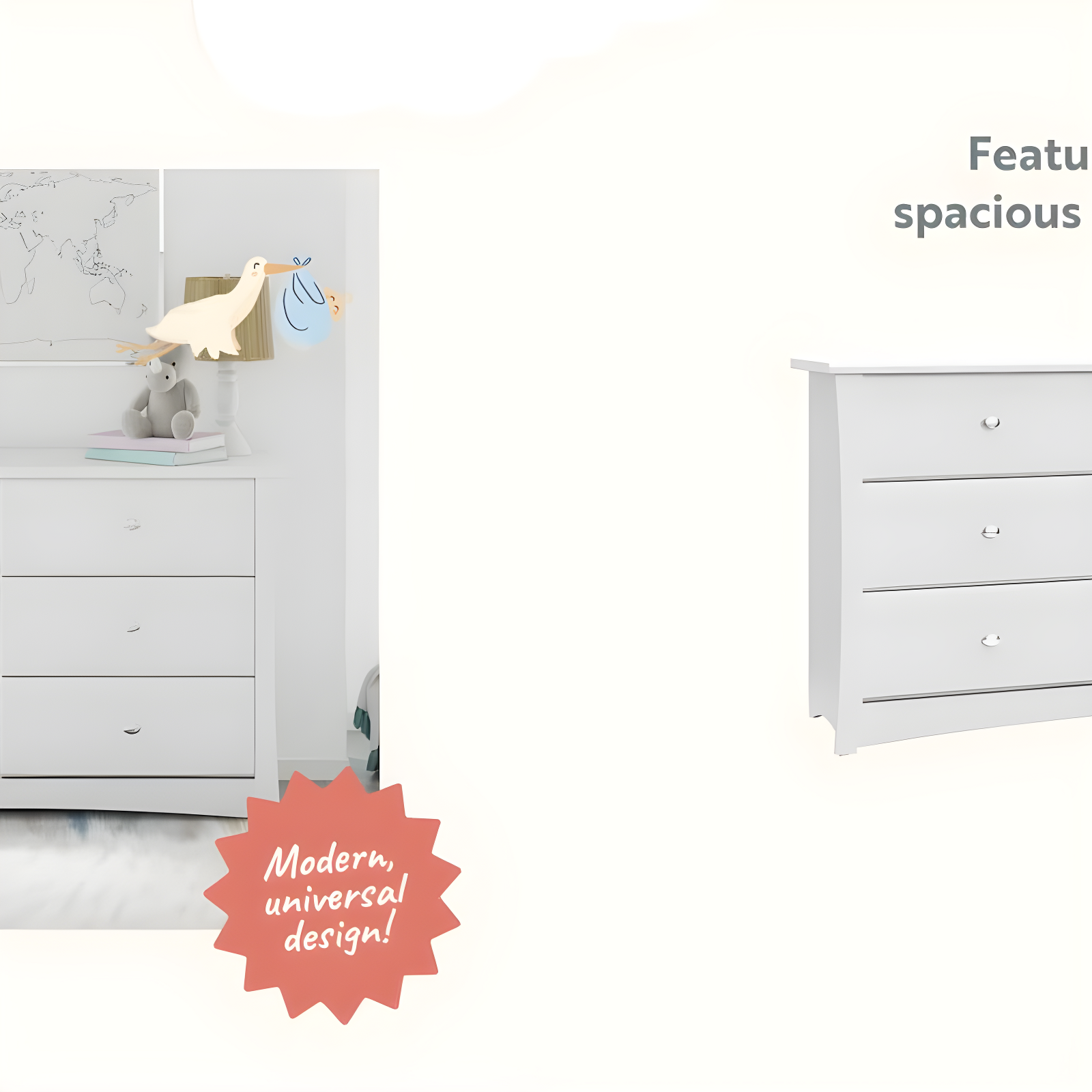 Crescent 6 Drawer Double Dresser