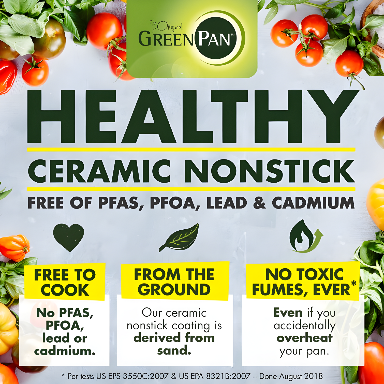 GreenPan Rio Healthy Ceramic Nonstick 5Qt Saute Pan with Lid