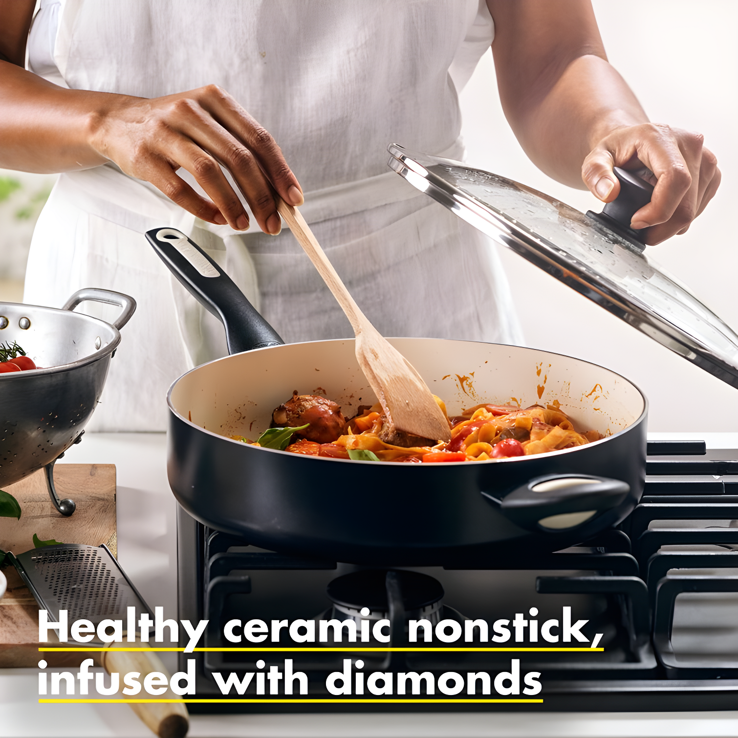 GreenPan Rio Healthy Ceramic Nonstick 5Qt Saute Pan with Lid