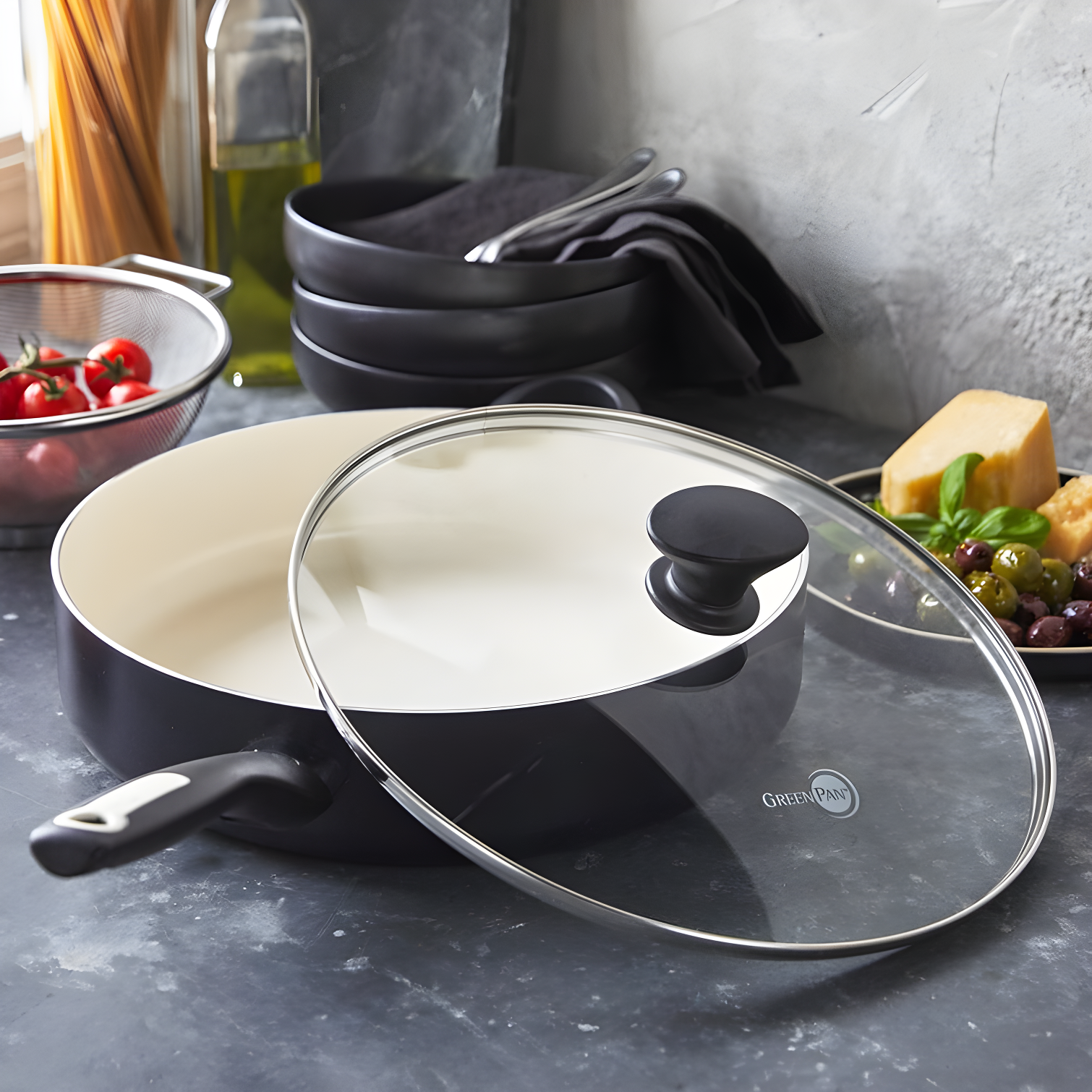 GreenPan Rio Healthy Ceramic Nonstick 5Qt Saute Pan with Lid