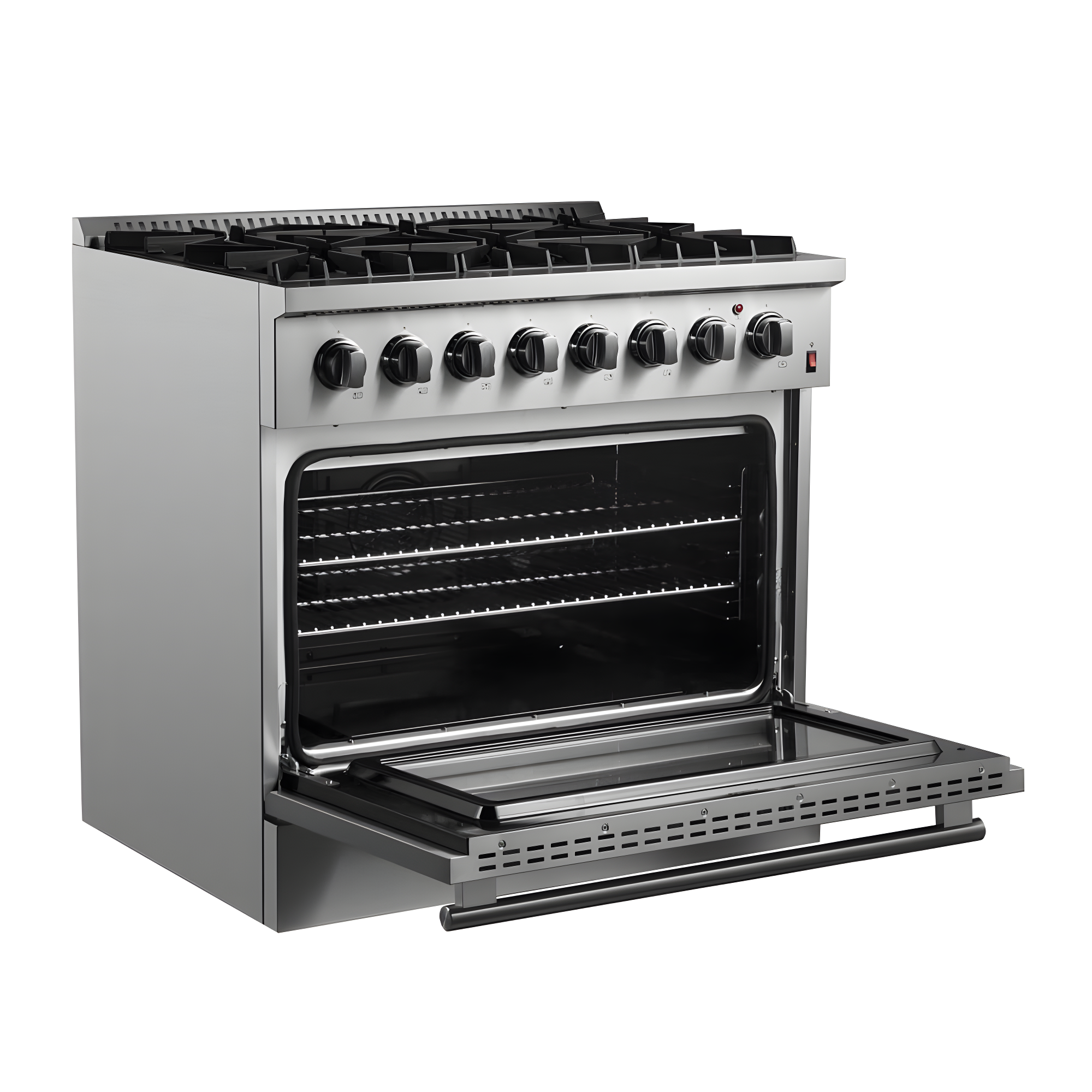 Forno Marco 36-Inch Dual Fuel Range Stainless Steel, 6 Burners, 5.36 cu.ft. True Conve FFSGS6197-36