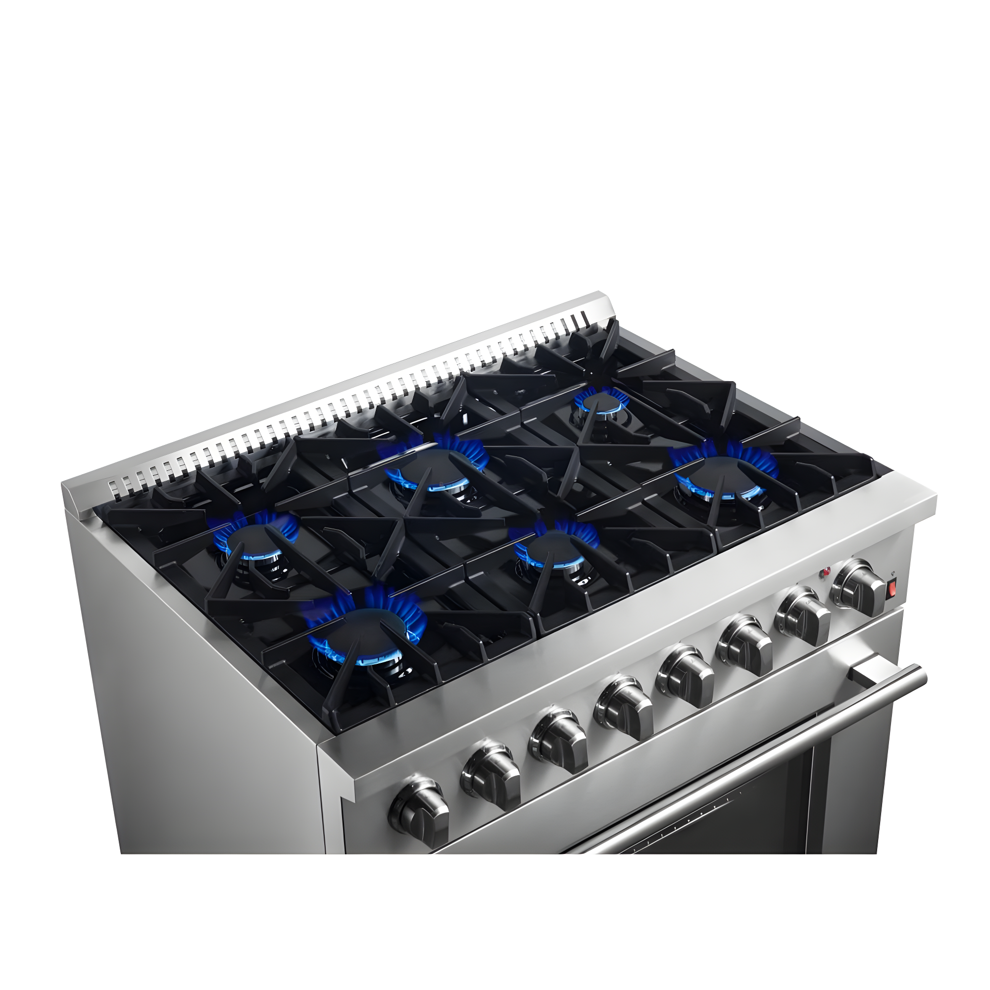 Forno Marco 36-Inch Dual Fuel Range Stainless Steel, 6 Burners, 5.36 cu.ft. True Conve FFSGS6197-36