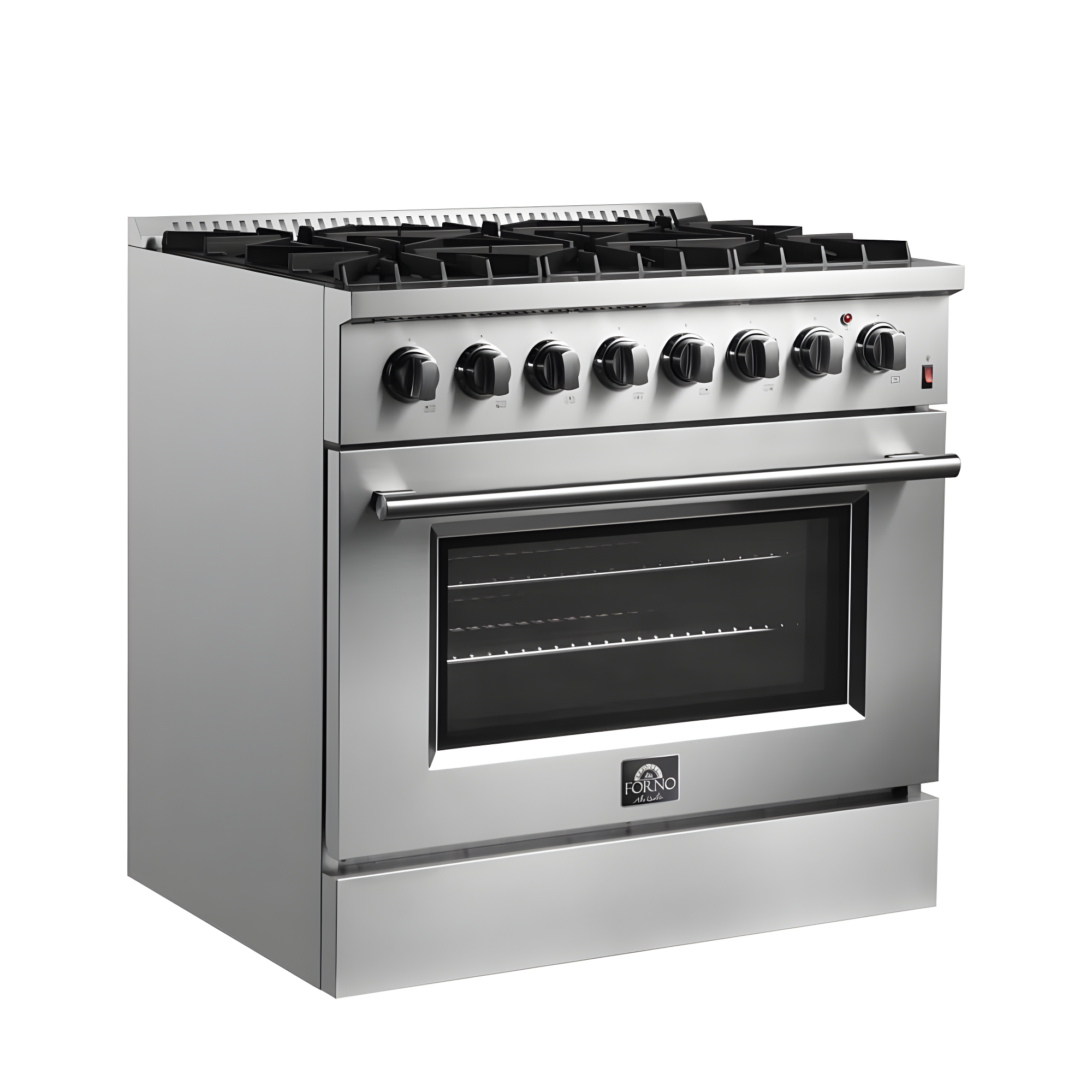 Forno Marco 36-Inch Dual Fuel Range Stainless Steel, 6 Burners, 5.36 cu.ft. True Conve FFSGS6197-36