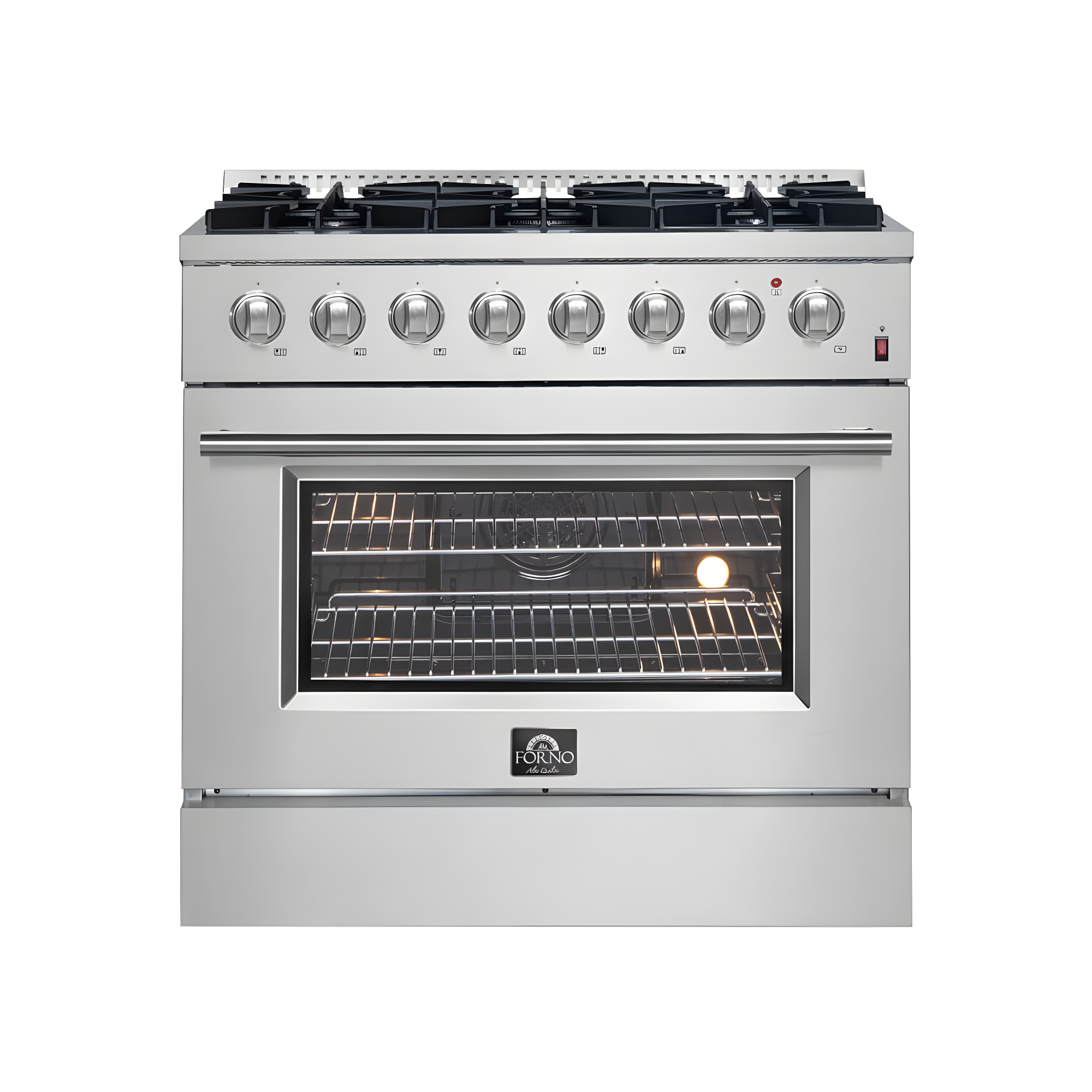 Forno Marco 36-Inch Dual Fuel Range Stainless Steel, 6 Burners, 5.36 cu.ft. True Conve FFSGS6197-36