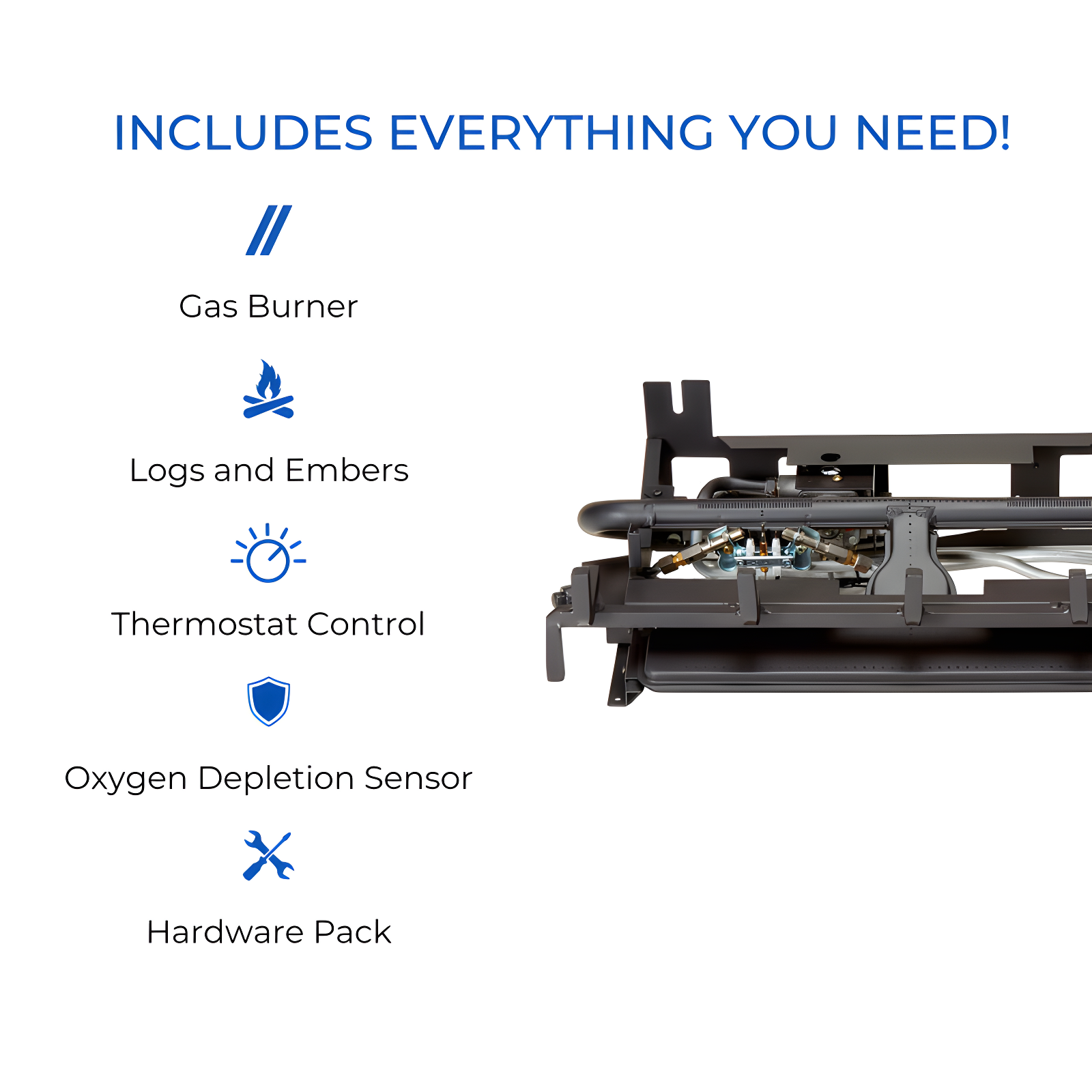 Duluth Forge Duluth Forge Ventless Dual Fuel Gas Log Set, Split Oak, T-Stat Control