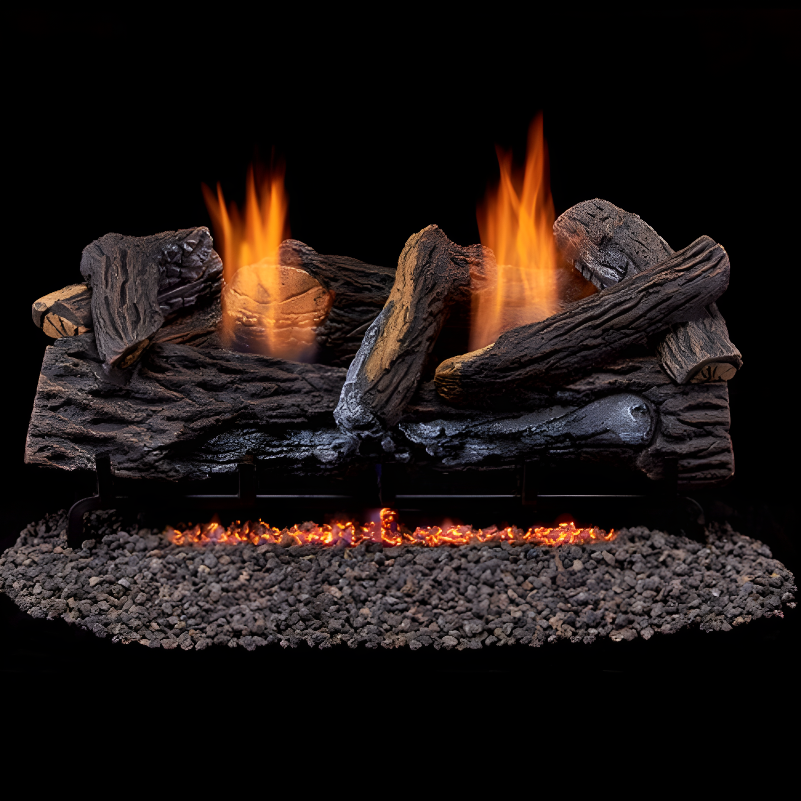 Duluth Forge Duluth Forge Ventless Dual Fuel Gas Log Set, Split Oak, T-Stat Control