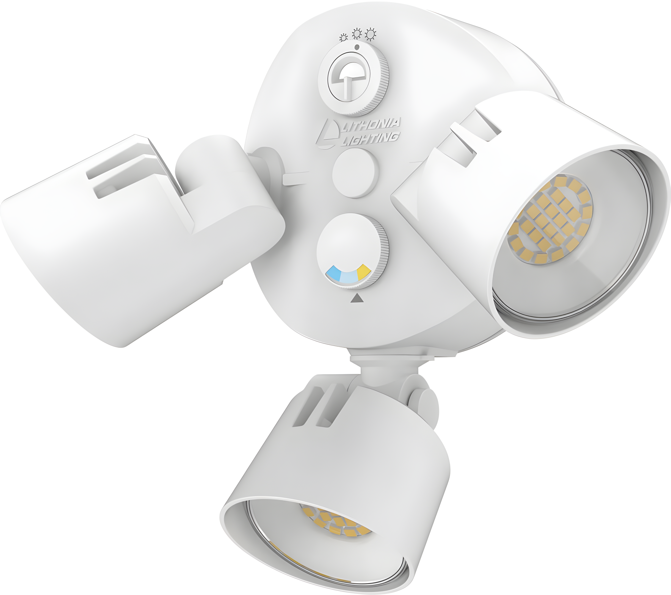 Lithonia Lighting 2 - Head Hardwired Dusk to Dawn Outdoor Security Flood Light with Motion Sensor