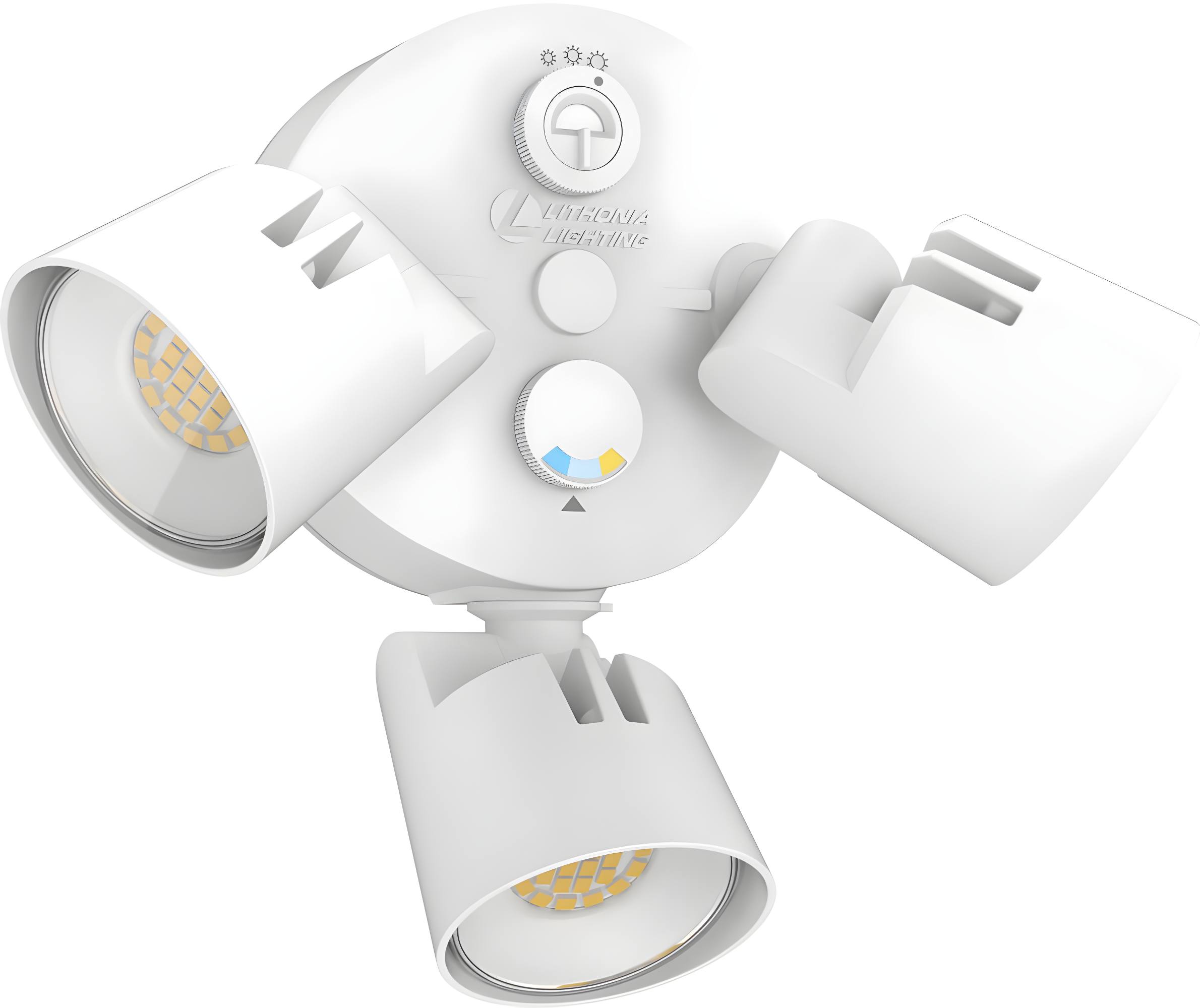 Lithonia Lighting 2 - Head Hardwired Dusk to Dawn Outdoor Security Flood Light with Motion Sensor