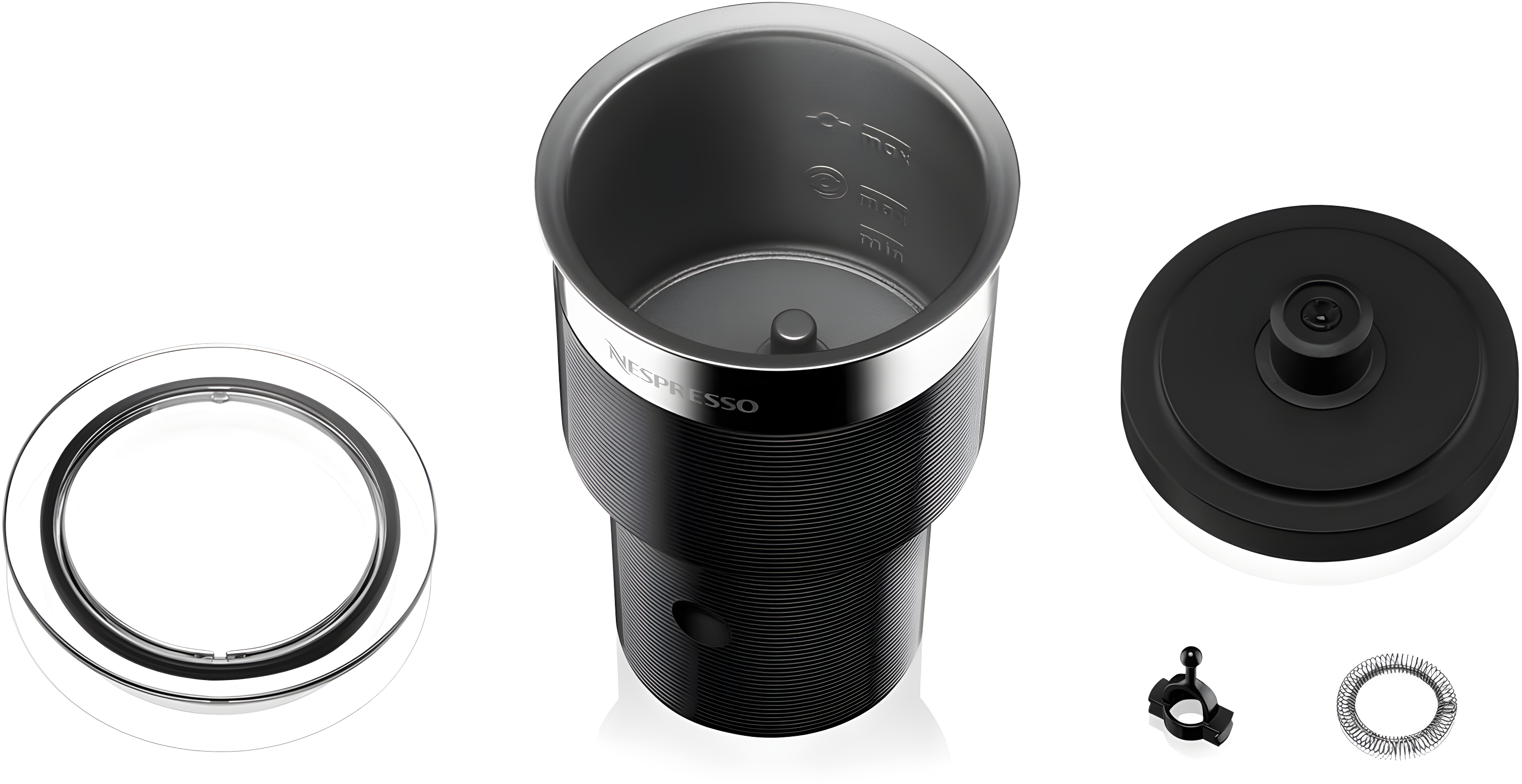 Nespresso Aeroccino XL Milk Frother: Electric Black Frother Wand, 13.5oz Capacity, Dishwasher-Safe, 550W, Plastic