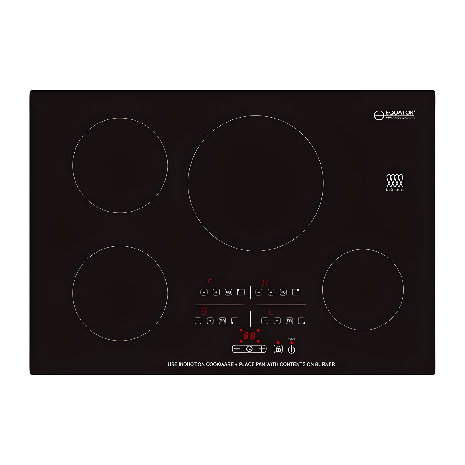 Equator Advanced Appliances Equator 30" Built-In 4 Burner Induction Cooktop POWER BOOST Keep Warm 240V/7400W BIC 304