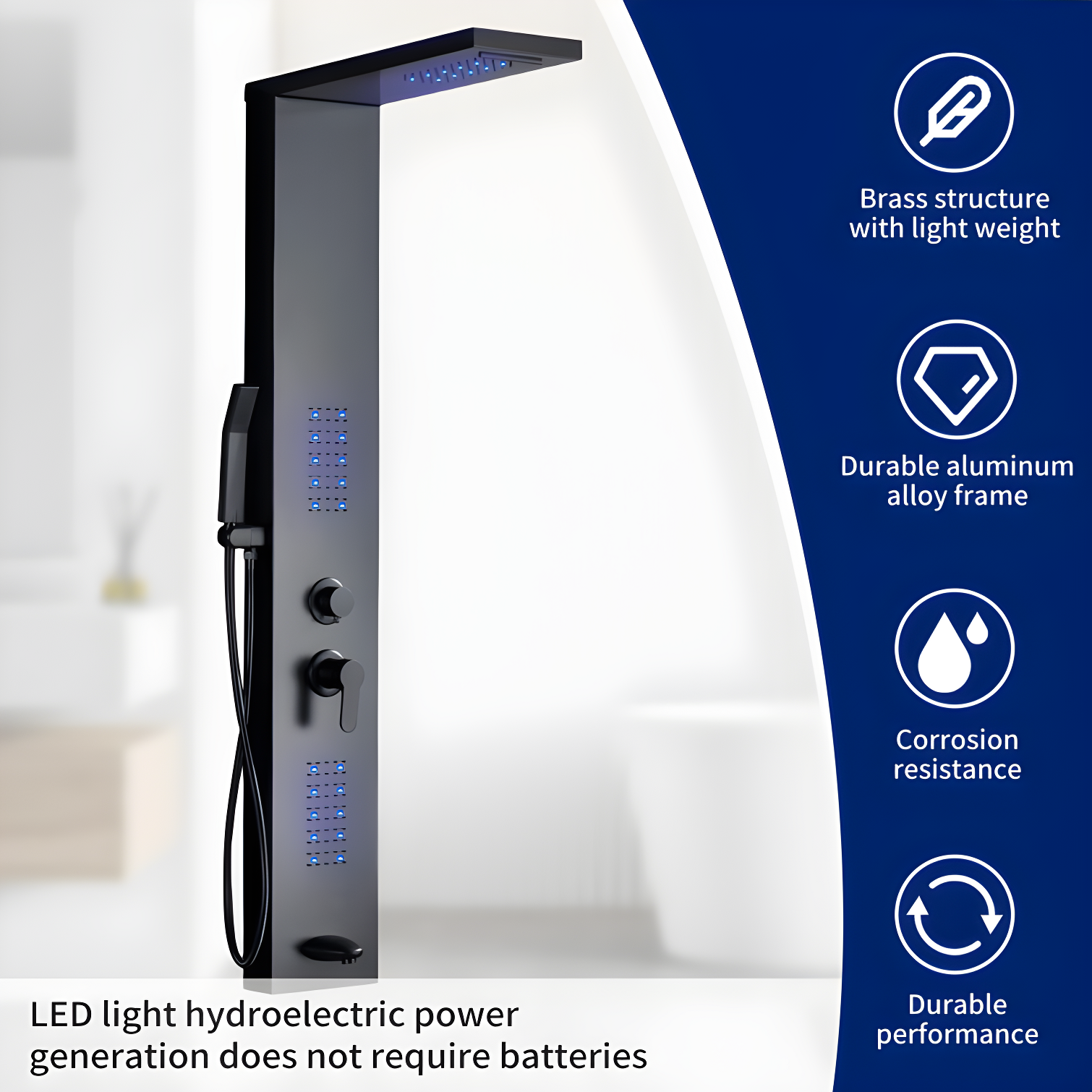 57.99'' Shower Panel with Fixed Shower Head