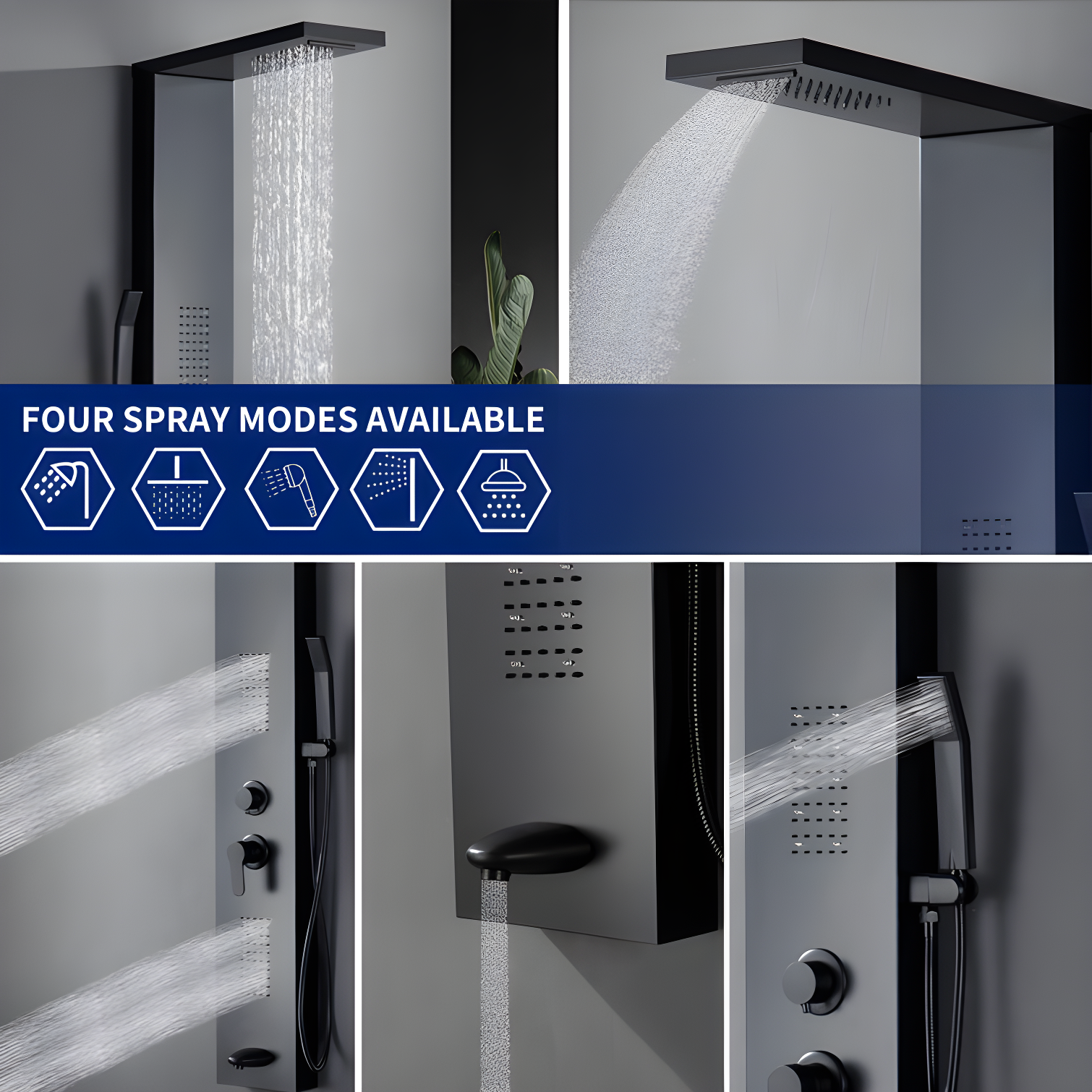 57.99'' Shower Panel with Fixed Shower Head