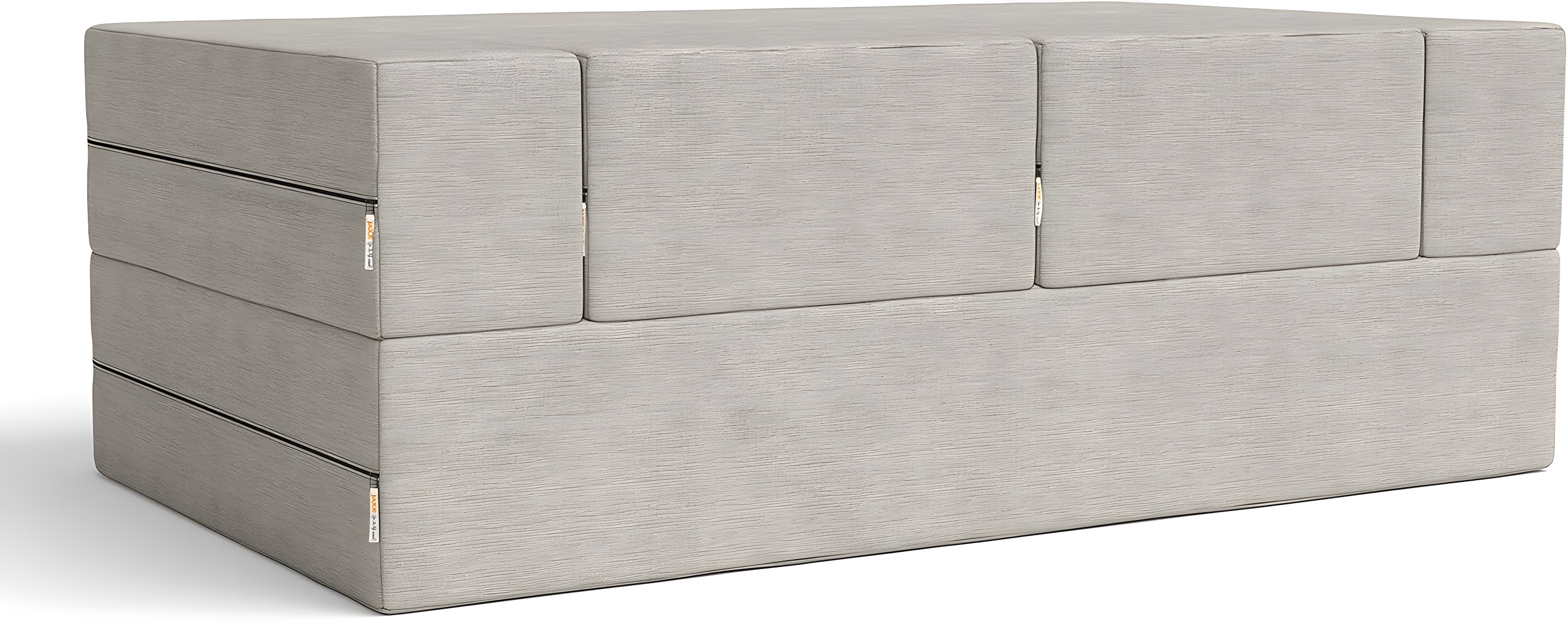 Jaxx Zipline Convertible Sleeper Loveseat & Ottomans, Textured Microvelvet - Dove Grey