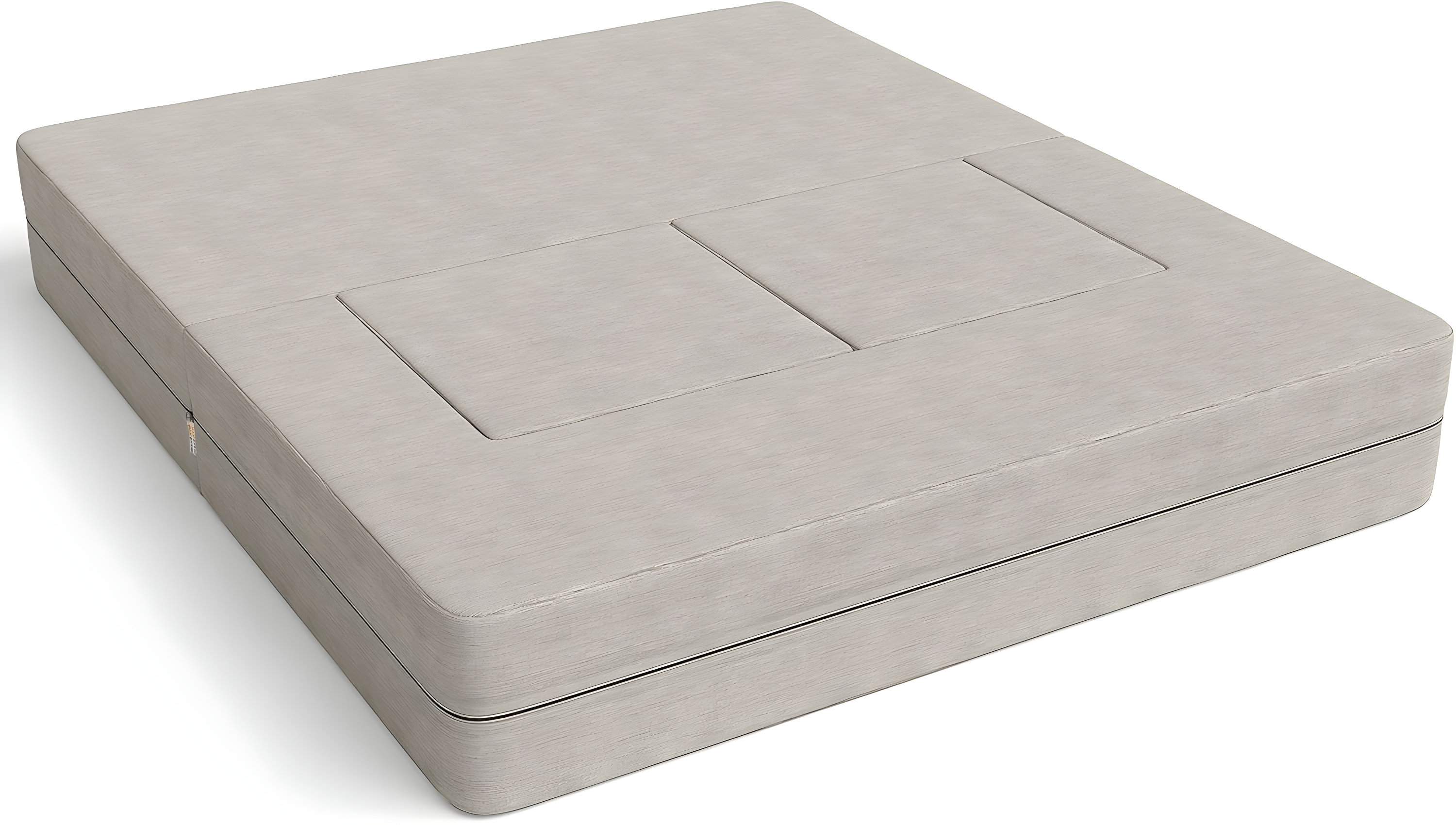 Jaxx Zipline Convertible Sleeper Loveseat & Ottomans, Textured Microvelvet - Dove Grey