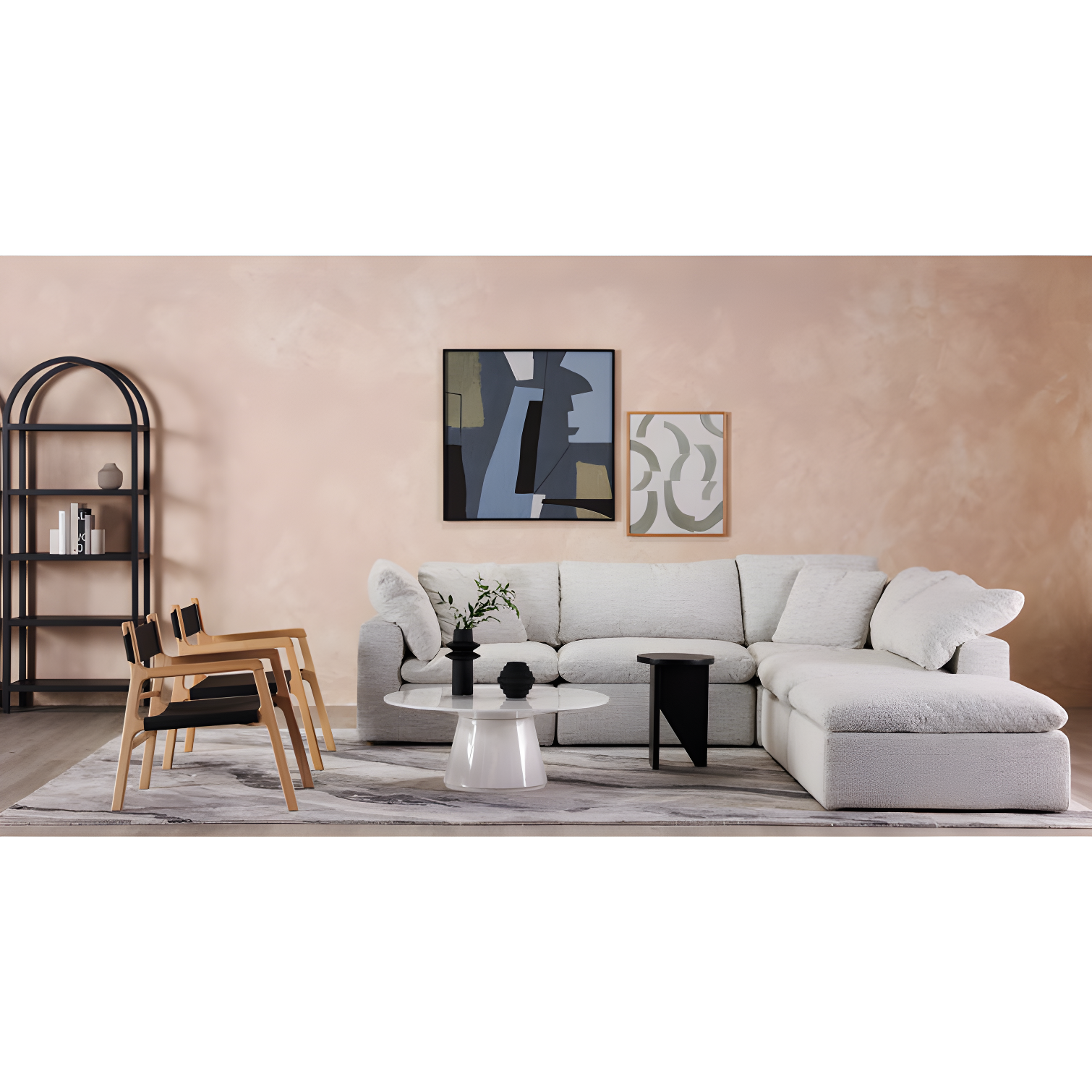 Desert Sage Performance Fabric Modular Sectional with Removable Cushions