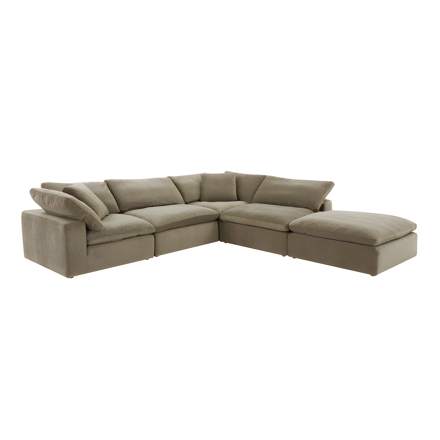 Desert Sage Performance Fabric Modular Sectional with Removable Cushions