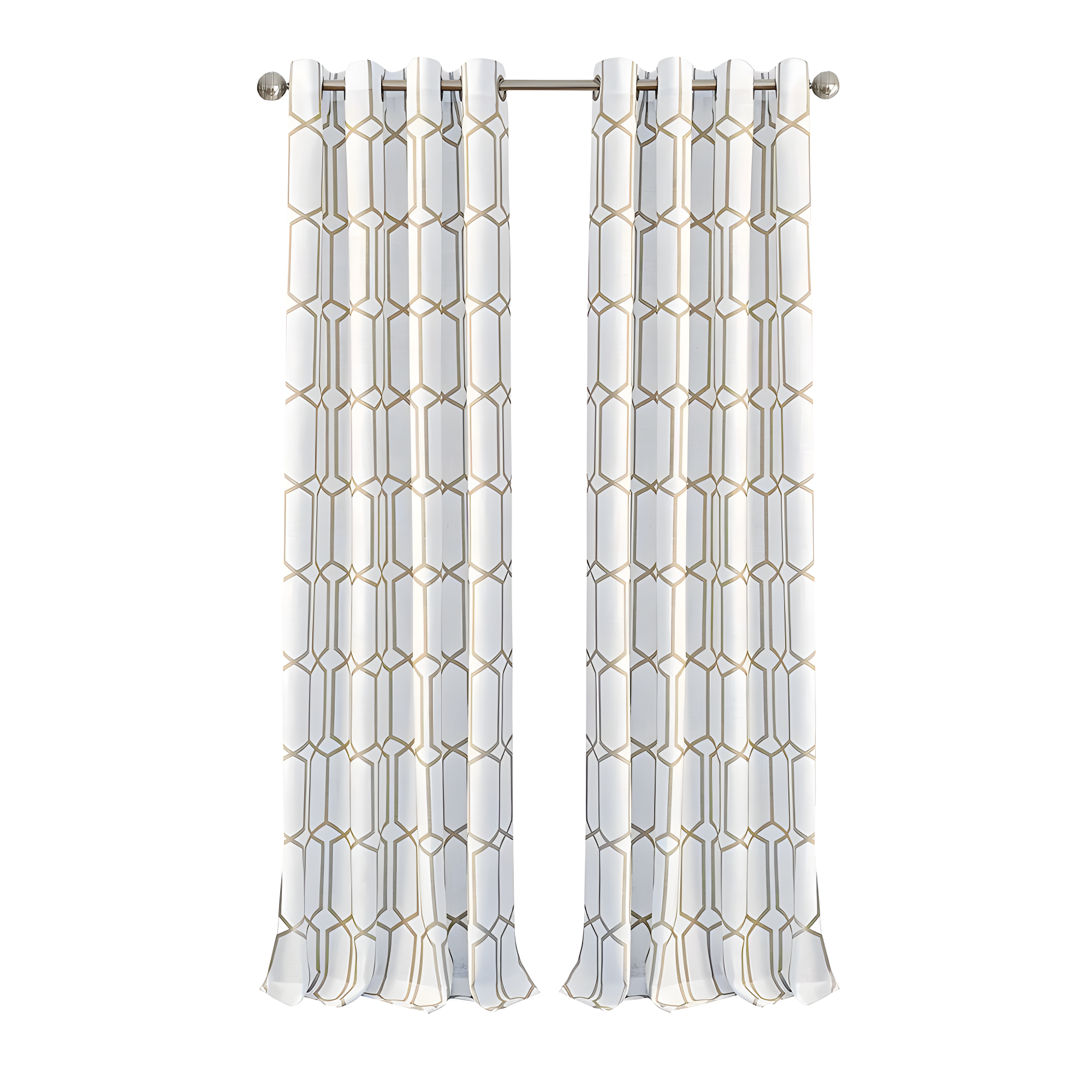 Kaiden Rustic Vogue Geometric Room Darkening Single Window Curtain Panel - 52" x 95" - Taupe - Elrene Home Fashions