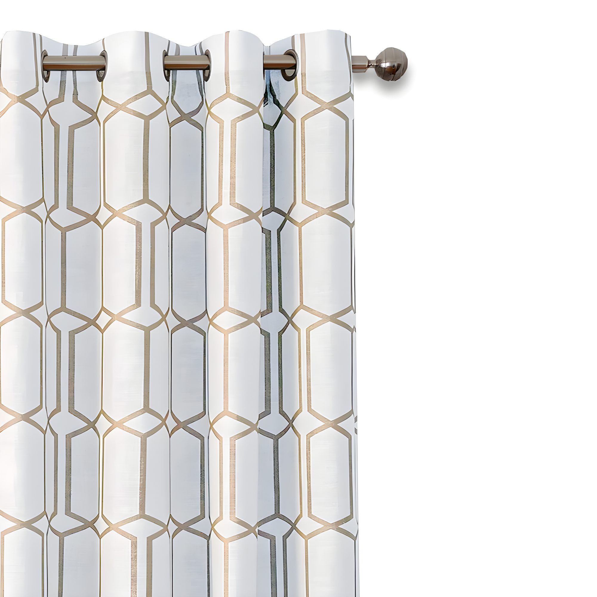 Kaiden Rustic Vogue Geometric Room Darkening Single Window Curtain Panel - 52" x 95" - Taupe - Elrene Home Fashions